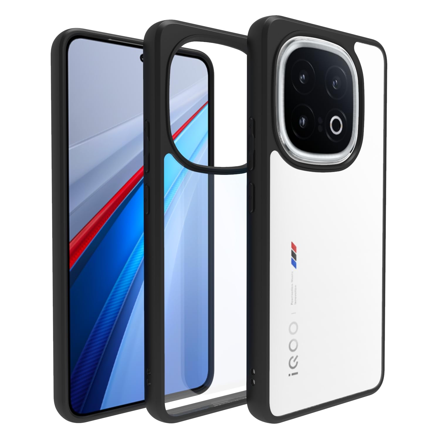iQOO 13 5G Back Cover Case | Sleek Hybrid - Clear Black