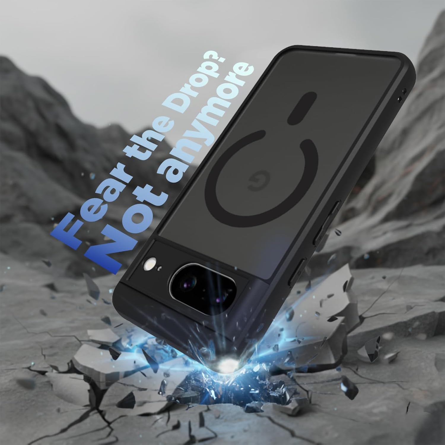 Google Pixel 8 Back Cover Case | Sleek Hybrid - Matte Black Magnetic
