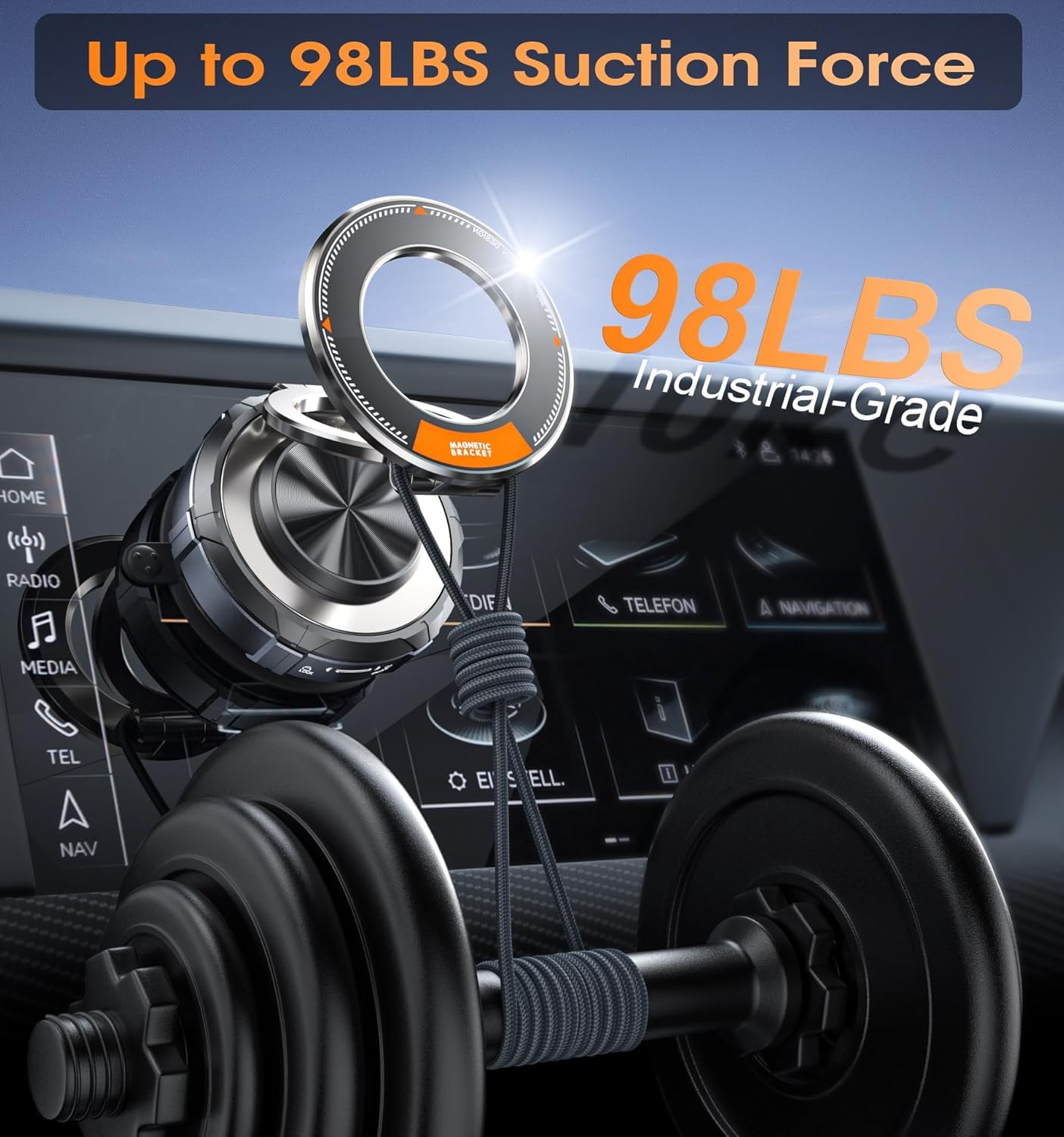 Magnetic Car Mobile Holder | 360 Degree Suction Cup Mount