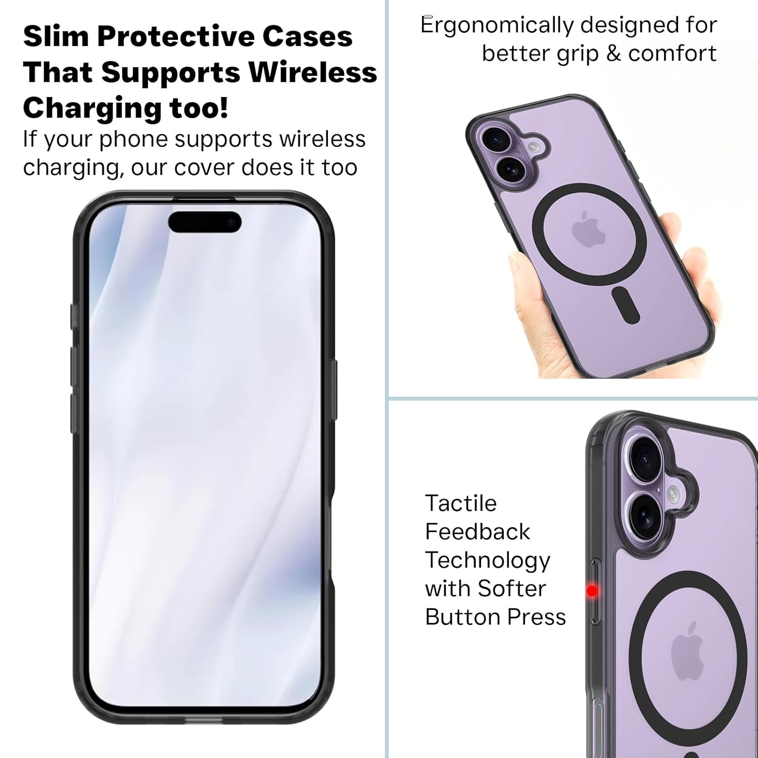 iPhone 17 Back Cover Case | Clear Hybrid - Clear Smoke Magnetic