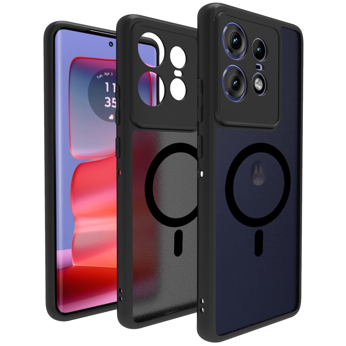 Motorola Moto Edge 50 Pro 5G Back Cover Case | Sleek Hybrid - Matte Black Magnetic
