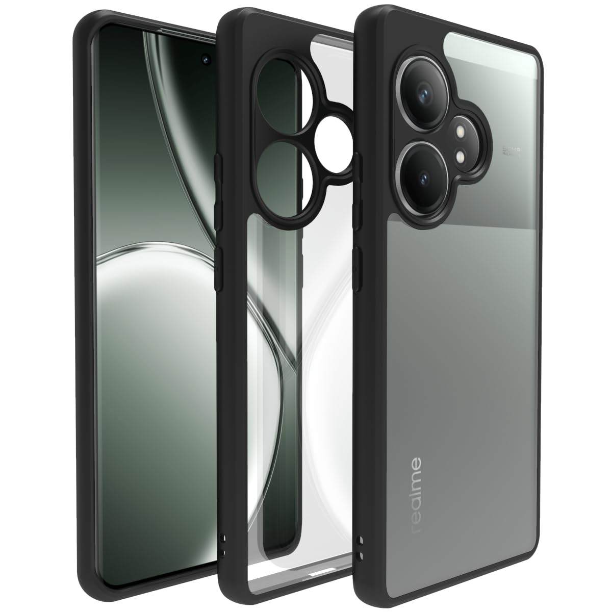Realme GT 6 / GT 6T 5G Back Cover Case | Sleek Hybrid - Clear Black