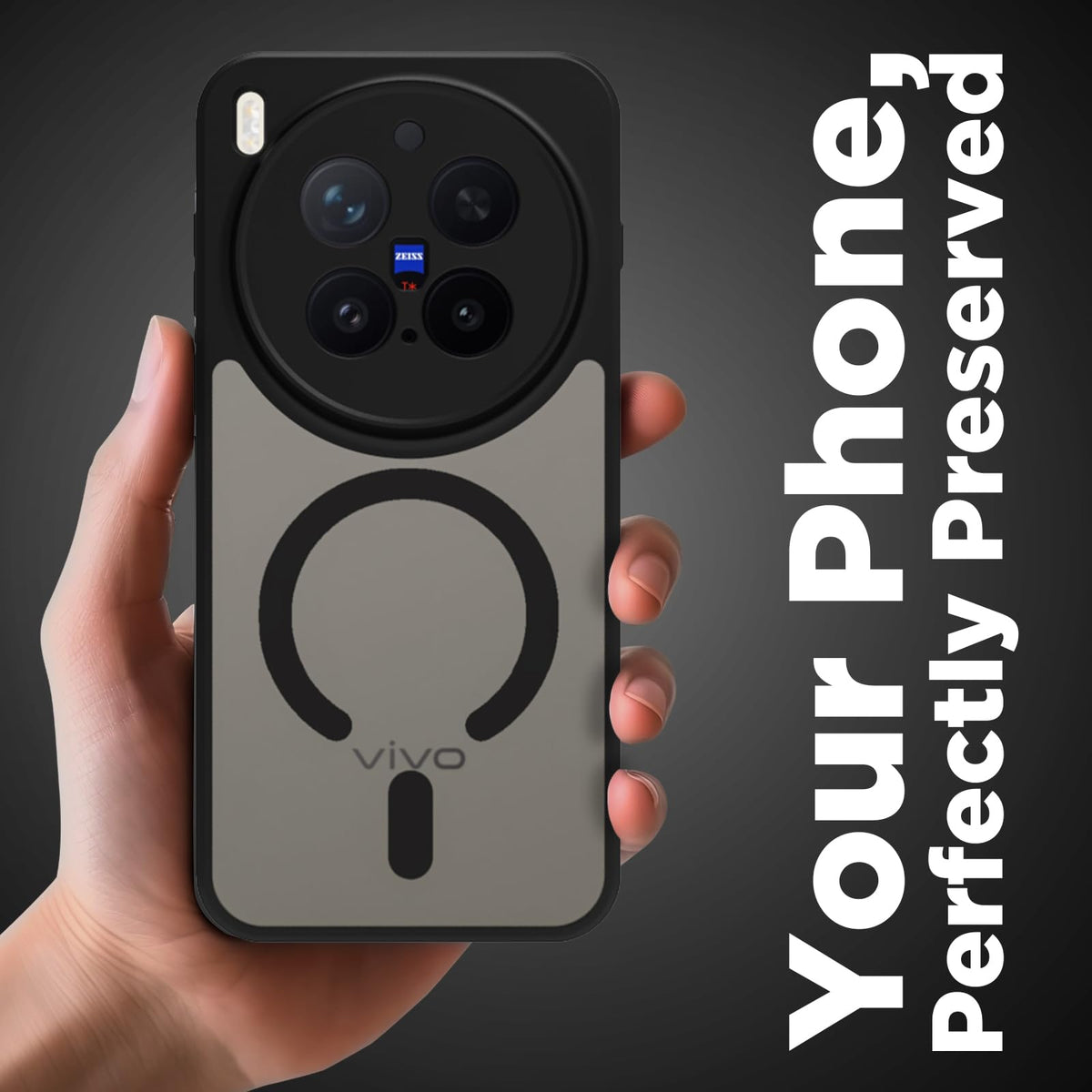Vivo X300 Pro 5G Back Cover Case | Sleek Hybrid - Matte Black Magnetic