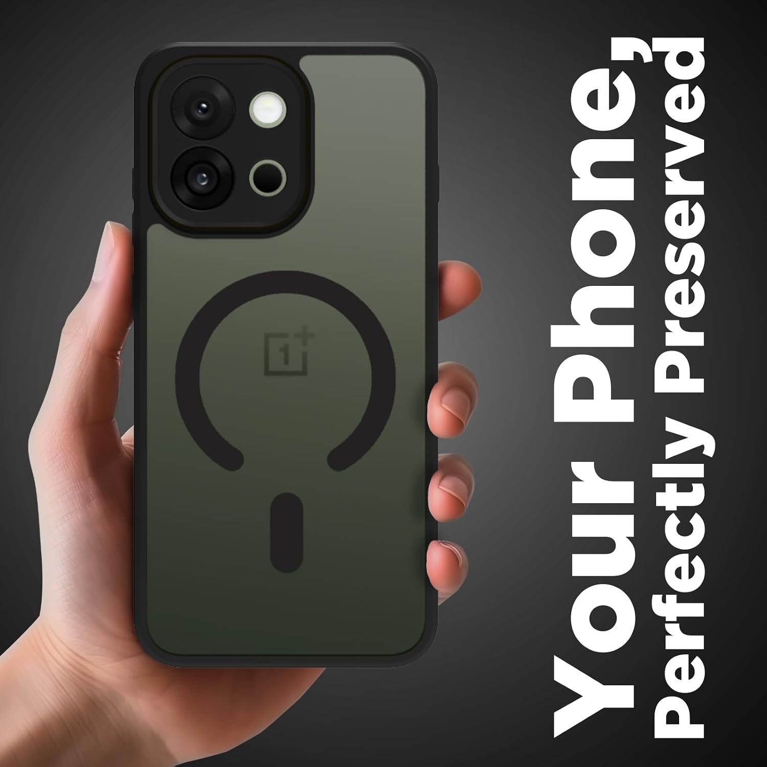 OnePlus 13s Back Cover Case | Sleek Hybrid - Matte Black Magnetic