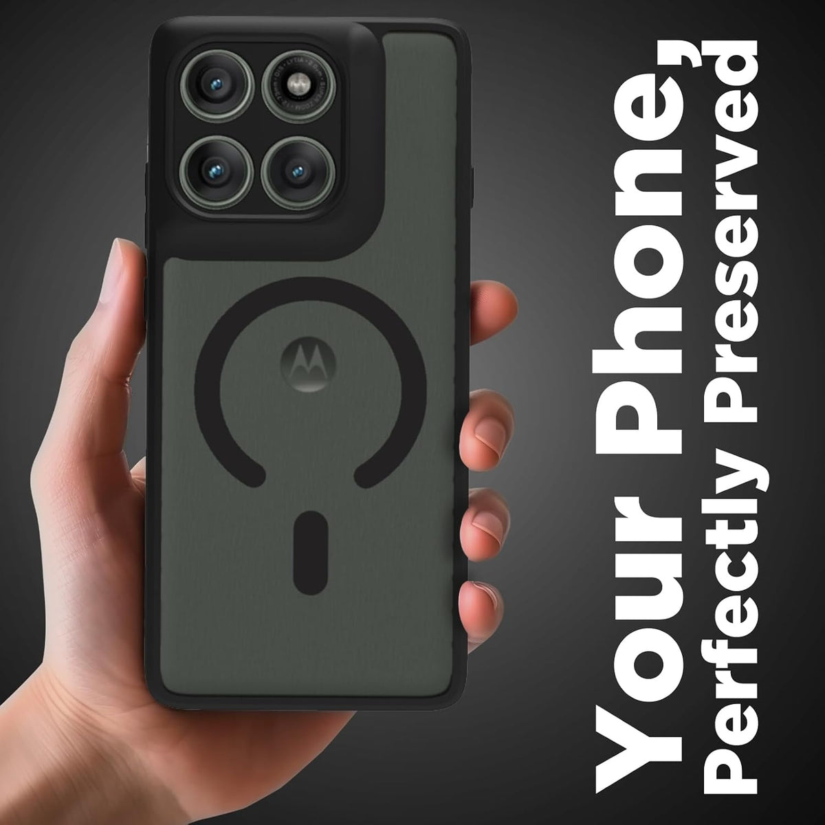 Motorola Edge 60 Pro 5G Back Cover Case | Sleek Hybrid - Matte Black Magentic