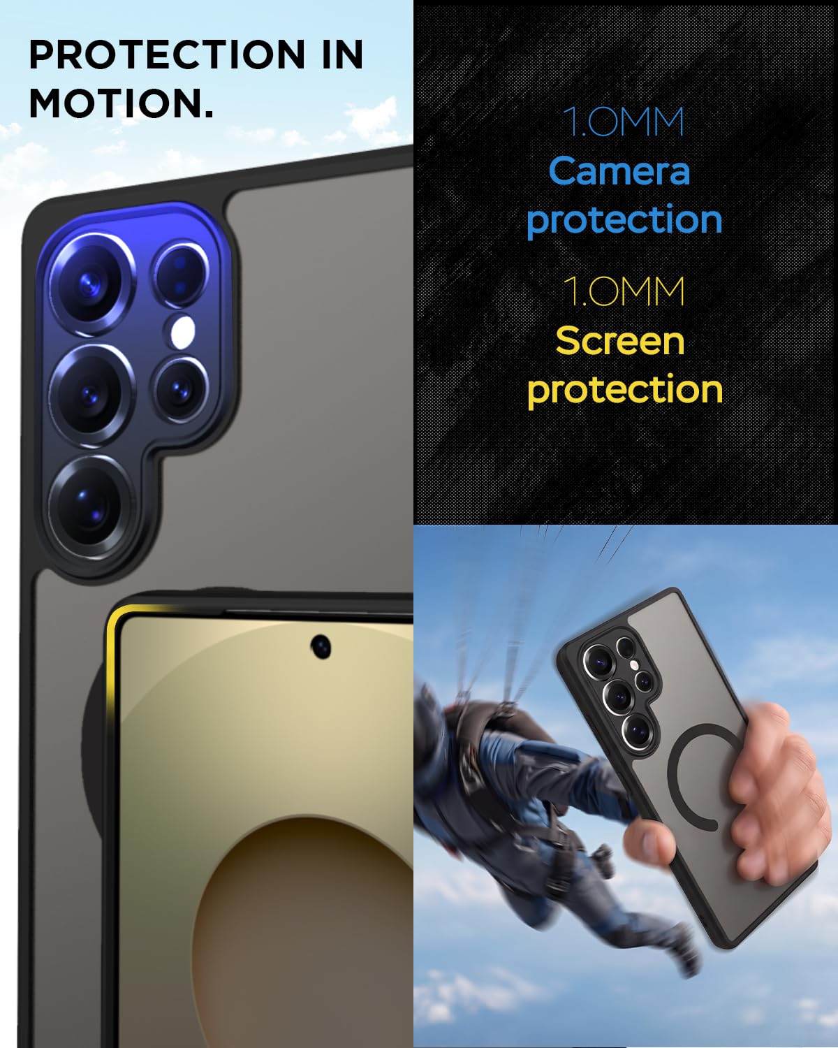 Samsung Galaxy S25 Ultra Back Cover Case | Sleek Hybrid - Matte Black Magnetic