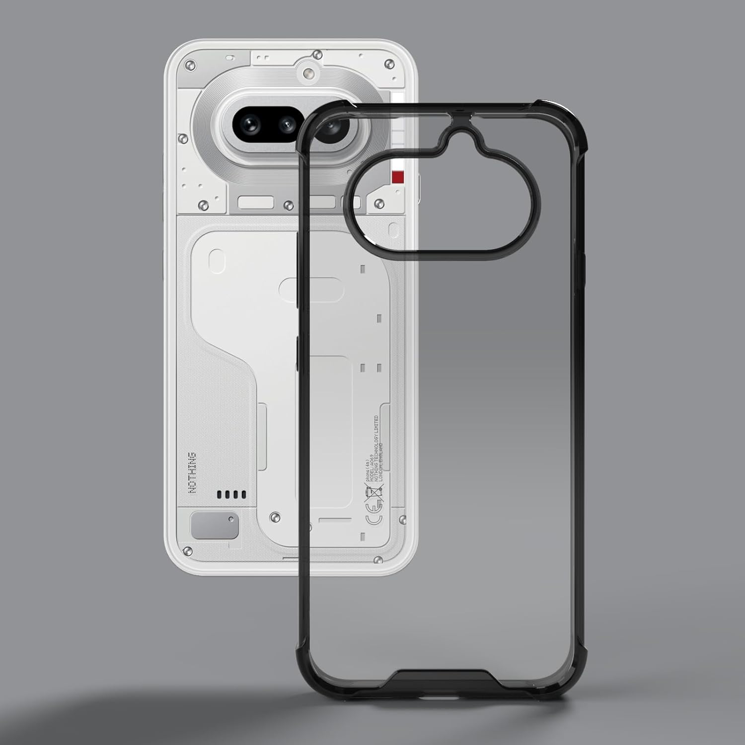 Nothing Phone 4a 5G Back Cover Case | Clear Hybrid - Clear Black