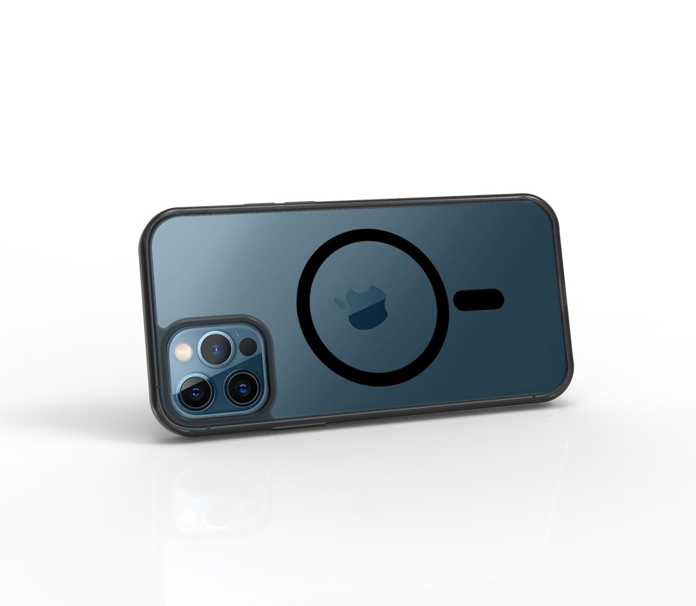 iPhone 12 / 12 Pro Back Cover Case | Clear Hybrid - Smoke Magnetic(Black)
