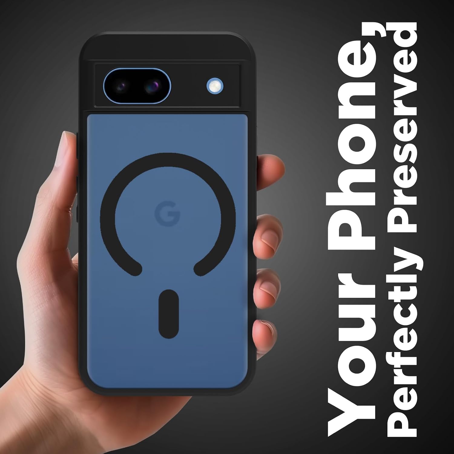 Google Pixel 8A Back Cover Case | Sleek Hybrid - Matte Black Magnetic