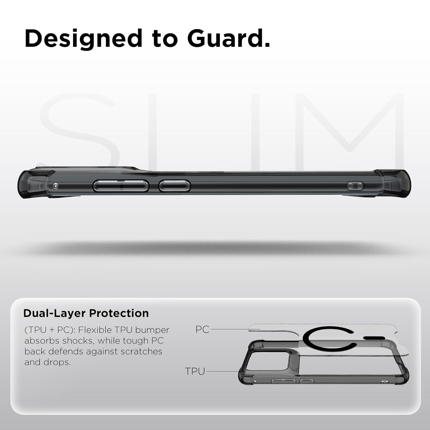 Motorola Edge 70 Fusion Back Cover Case | Clear Hybrid - Clear Smoke Magnetic