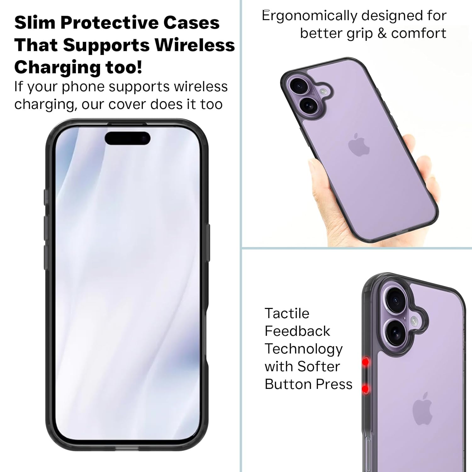 iPhone 17 Back Cover Case | Clear Hybrid - Clear Black