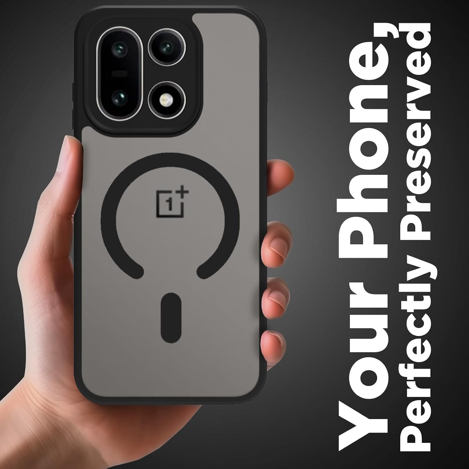 OnePlus 15 Back Cover Case | Sleek Hybrid - Matte Black Magnetic