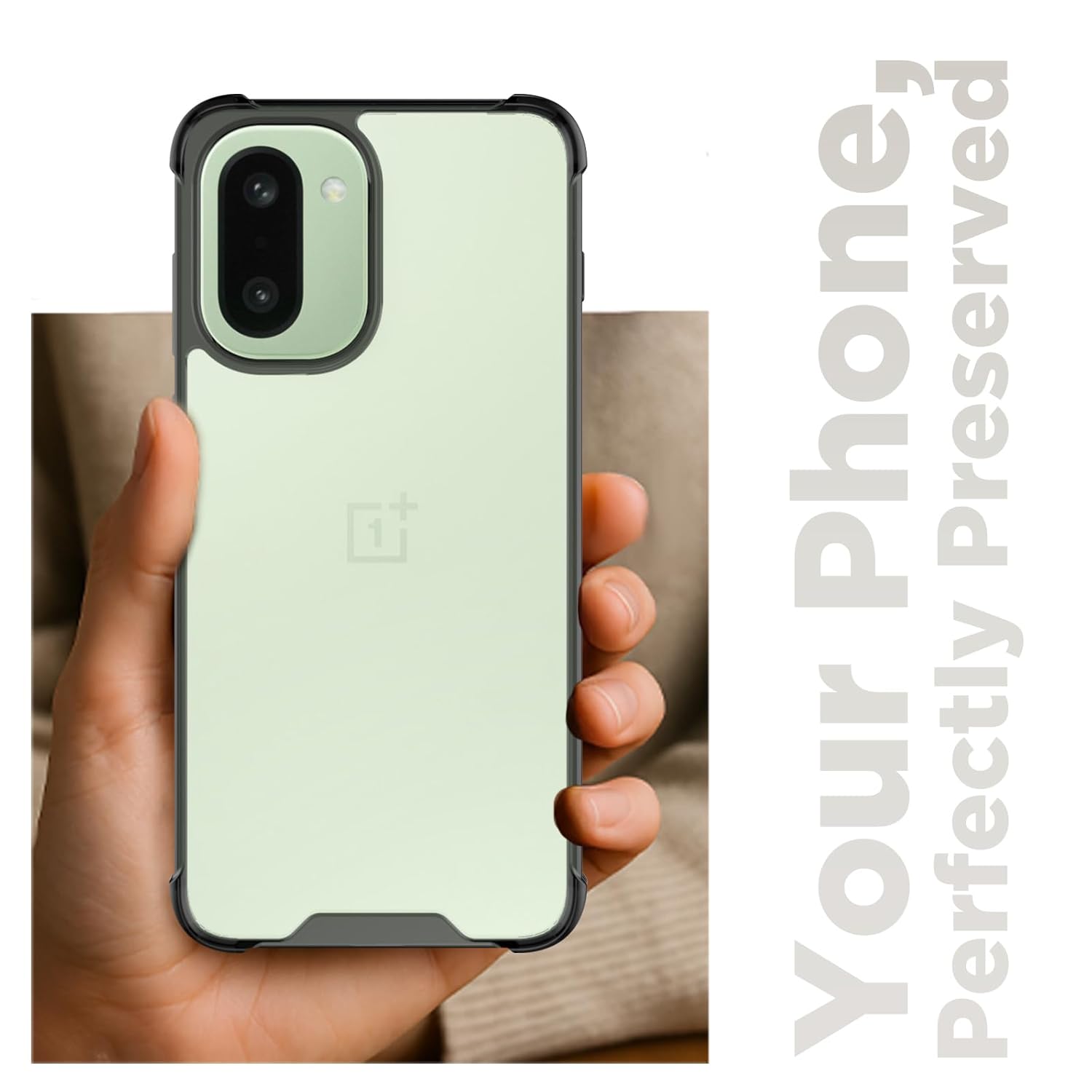 OnePlus 15R 5G Back Cover Case | Clear Hybrid - Clear Smoke