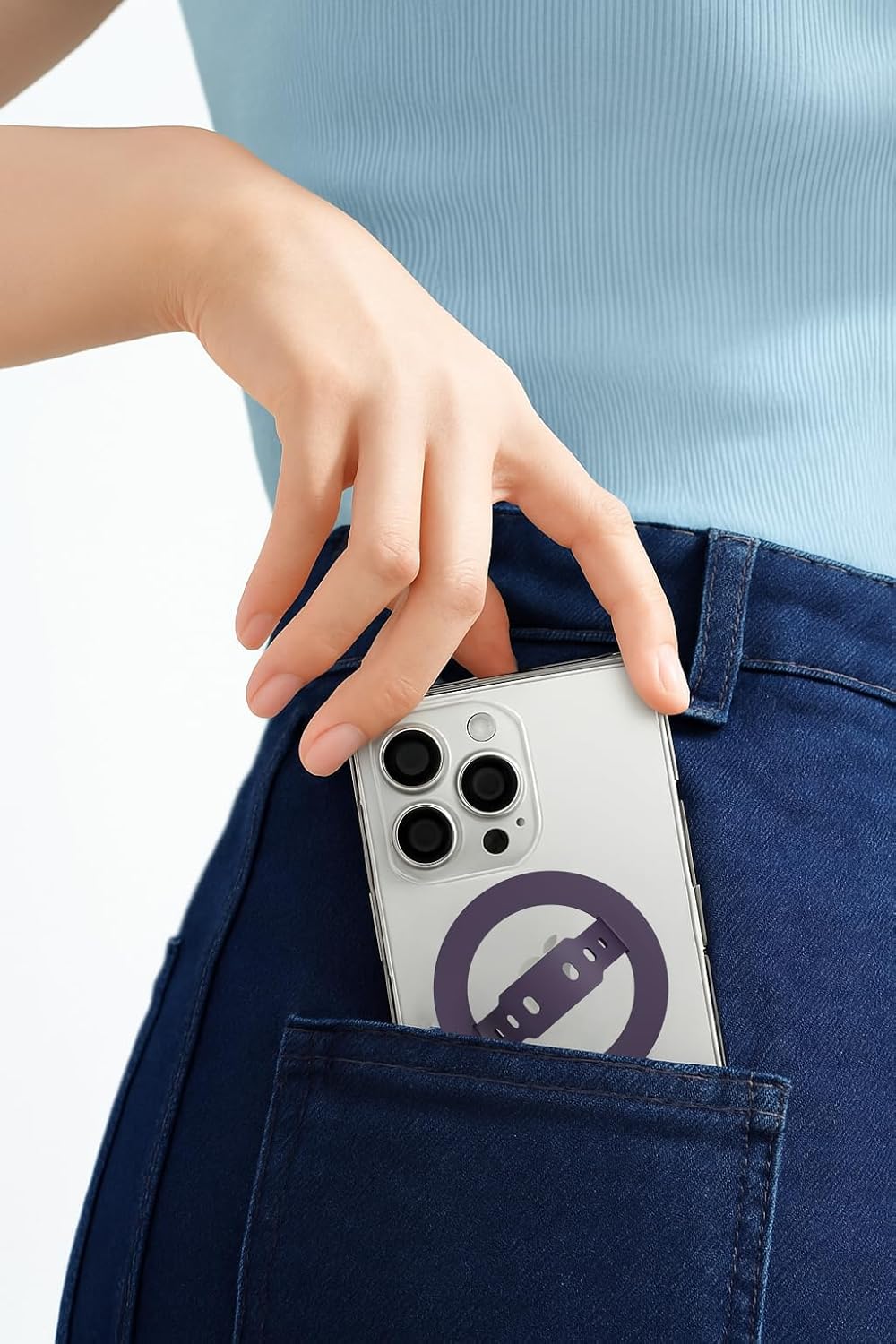 MagSafe Silicone Phone Grip | Finger Loop Holder - Silcy Purple