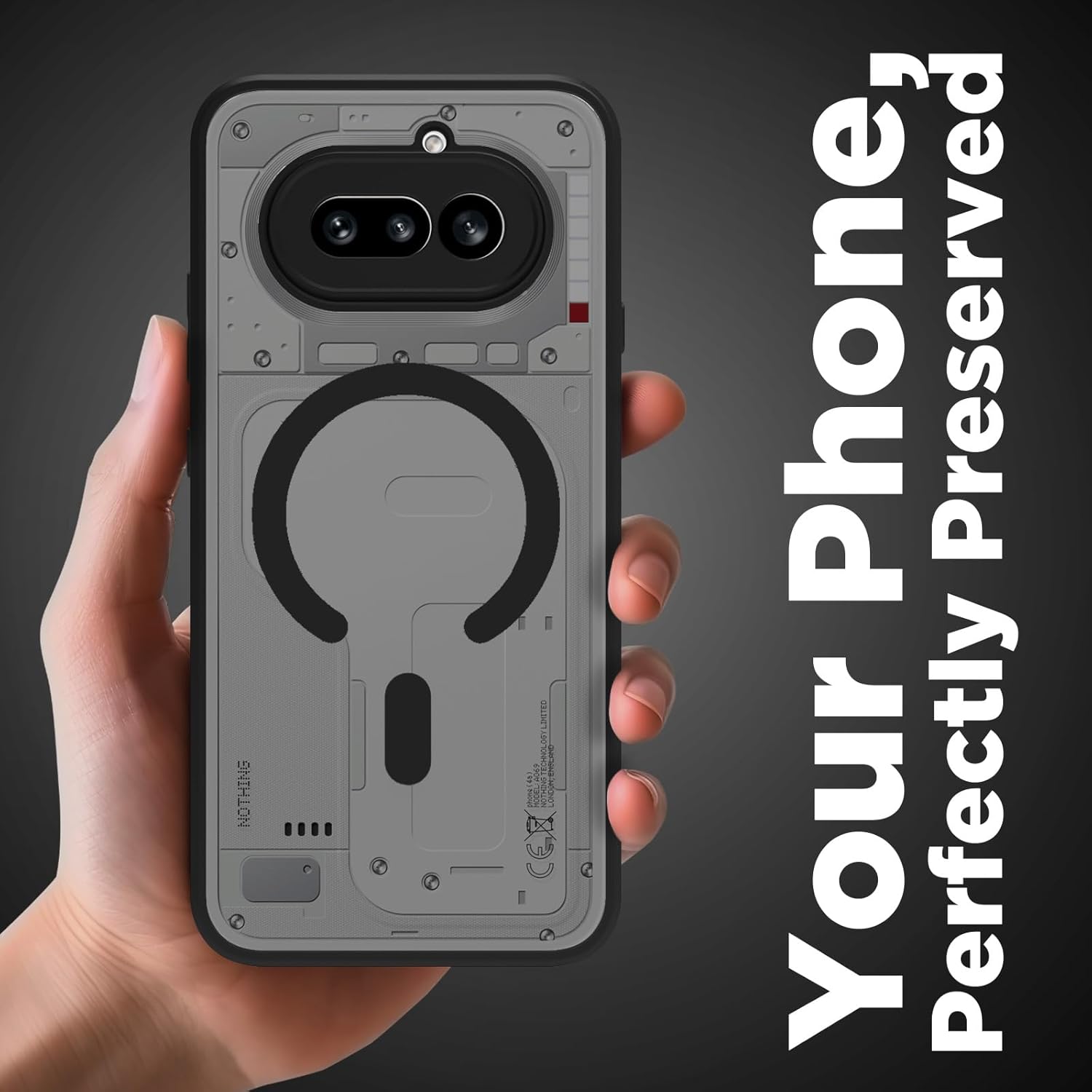 Nothing Phone 4a 5G Back Cover Case | Sleek Hybrid - Matte Black Magnetic