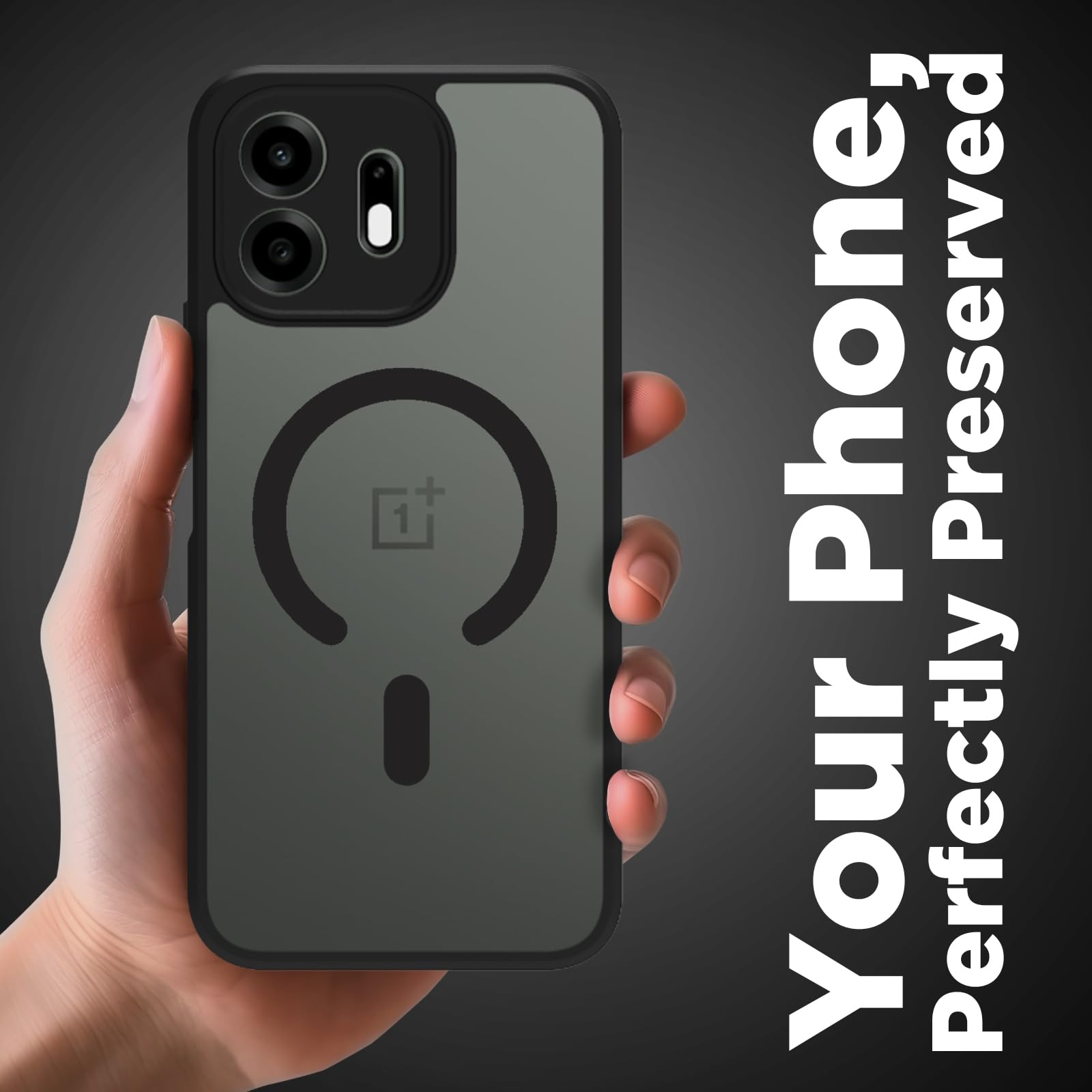 OnePlus N6 Back Cover Case | Sleek Hybrid - Clear Black Magnetic