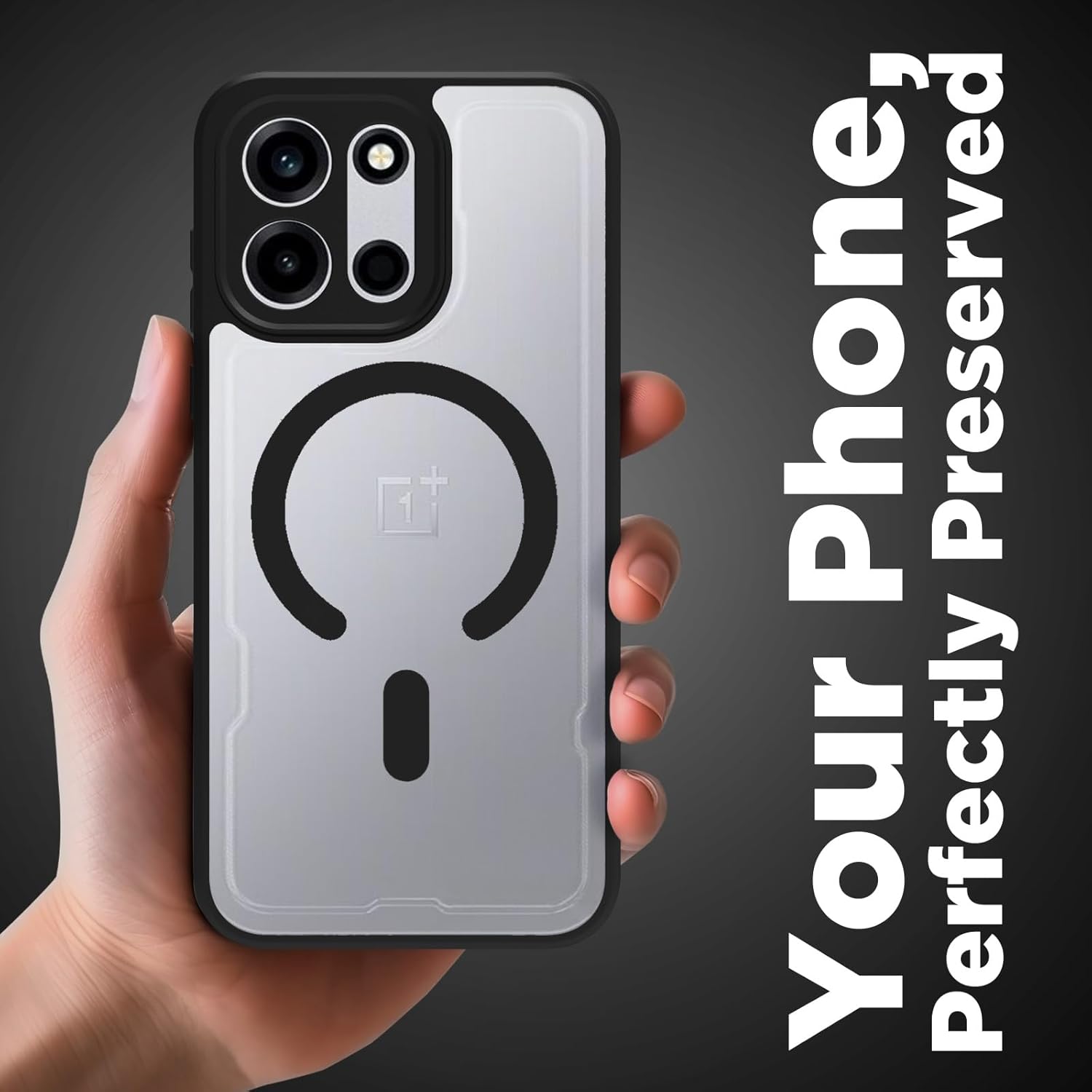 OnePlus Nord 6 5G / Nord CE 6 5G Back Cover Case | Clear Hybrid - Clear Black Magnetic