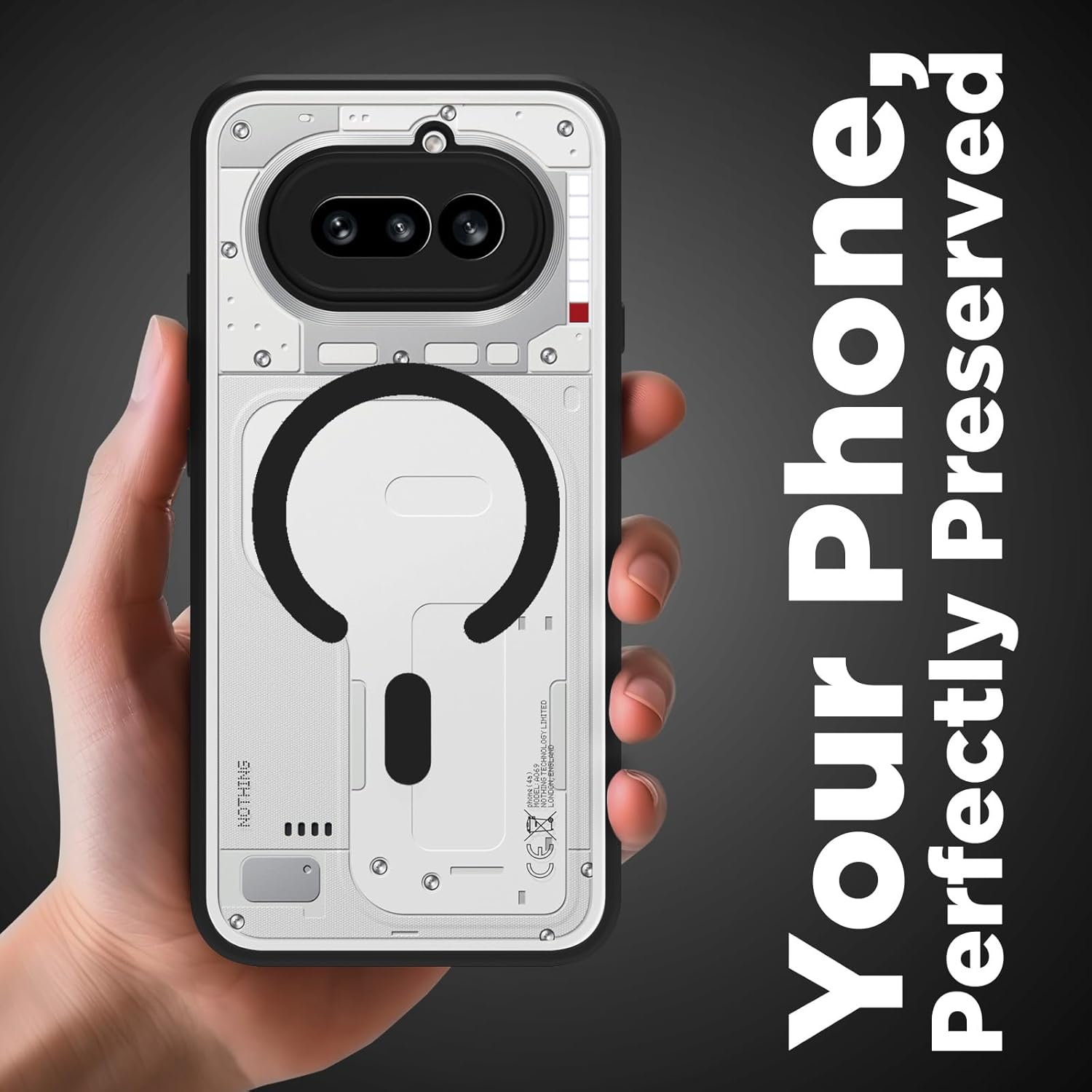 Nothing Phone 4a 5G Back Cover Case | Clear Hybrid - Clear Black Magnetic