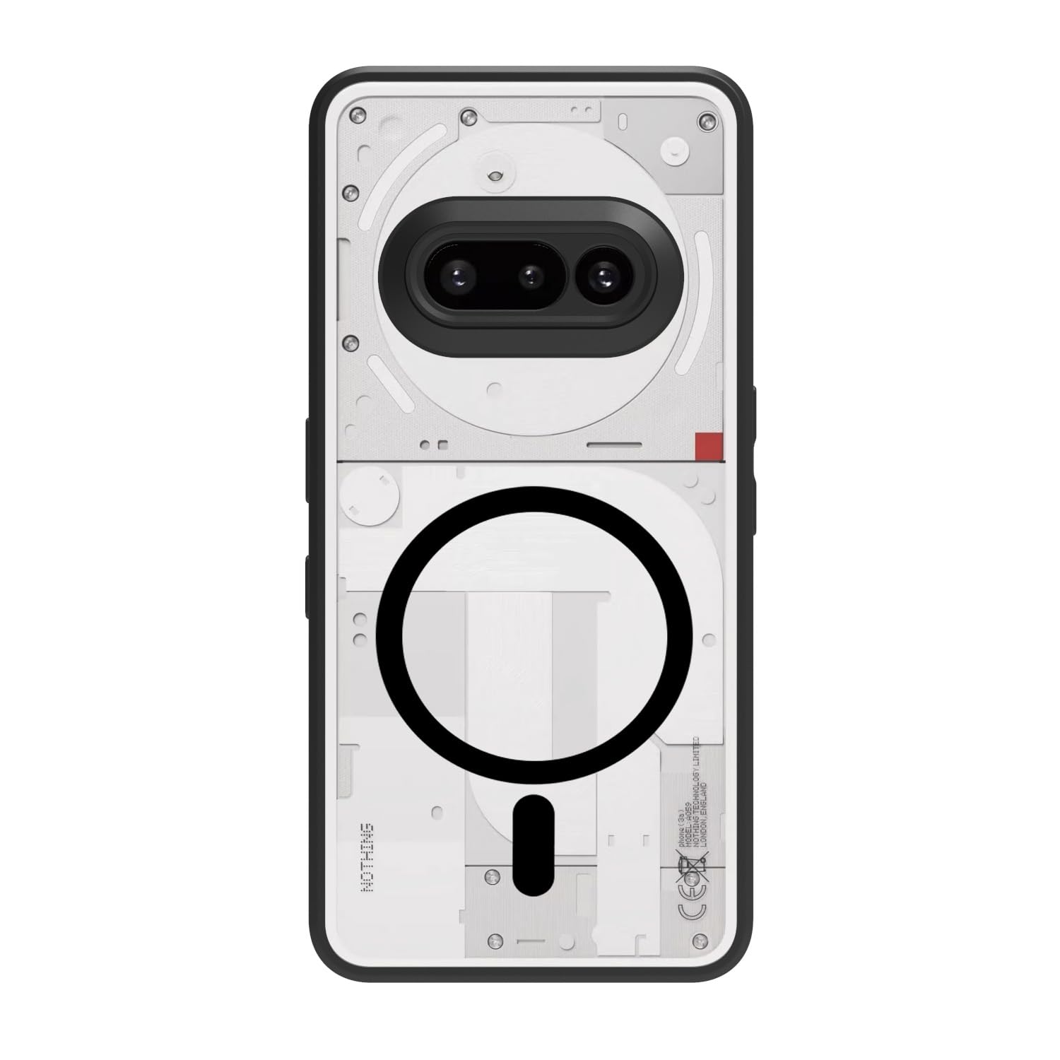 Nothing Phone 3a Back Cover Case | Clear Hybrid - Clear Black Magnetic