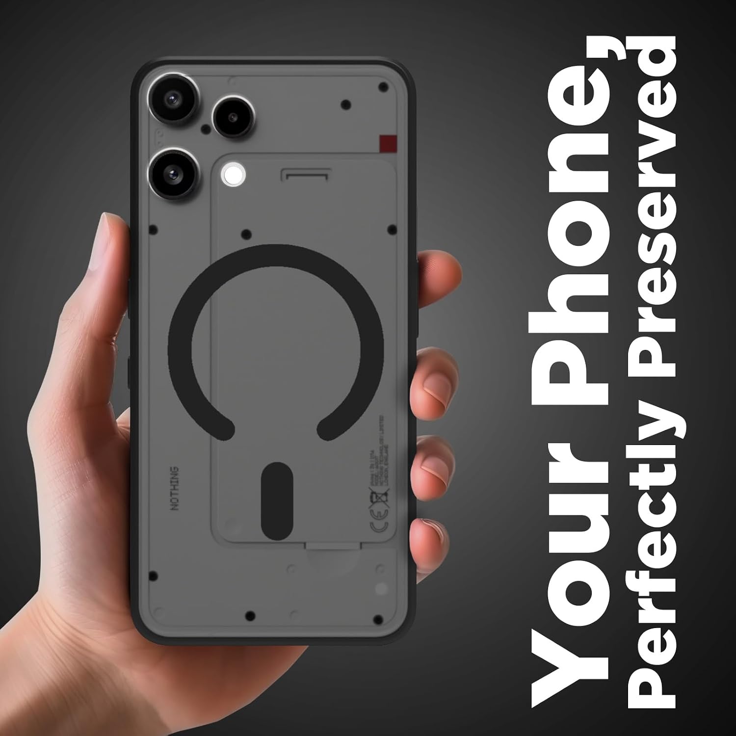 Nothing Phone 3a Lite Back Cover Case | Sleek Hybrid - Matte Black Magnetic