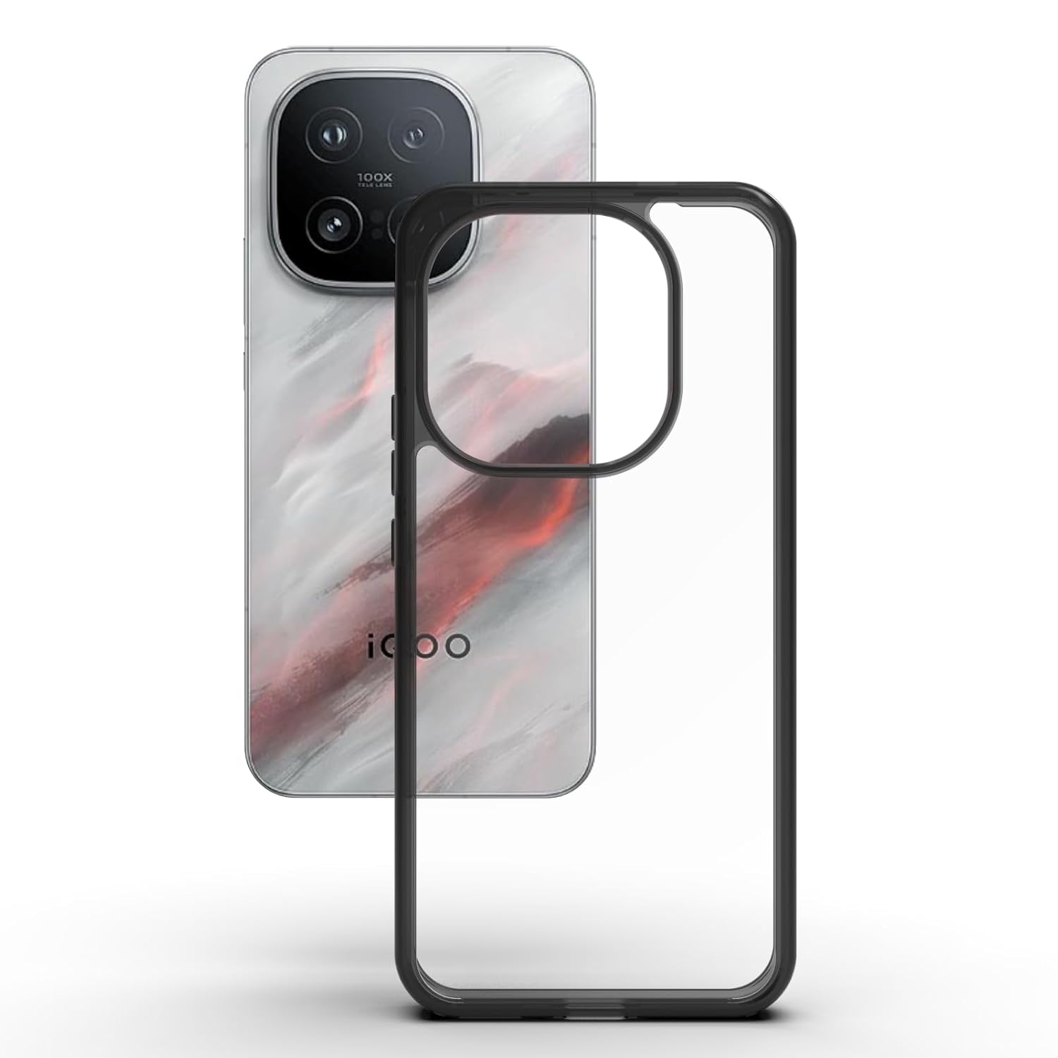 iQOO 15 5G Back Cover Case | Clear Hybrid - Clear Smoke