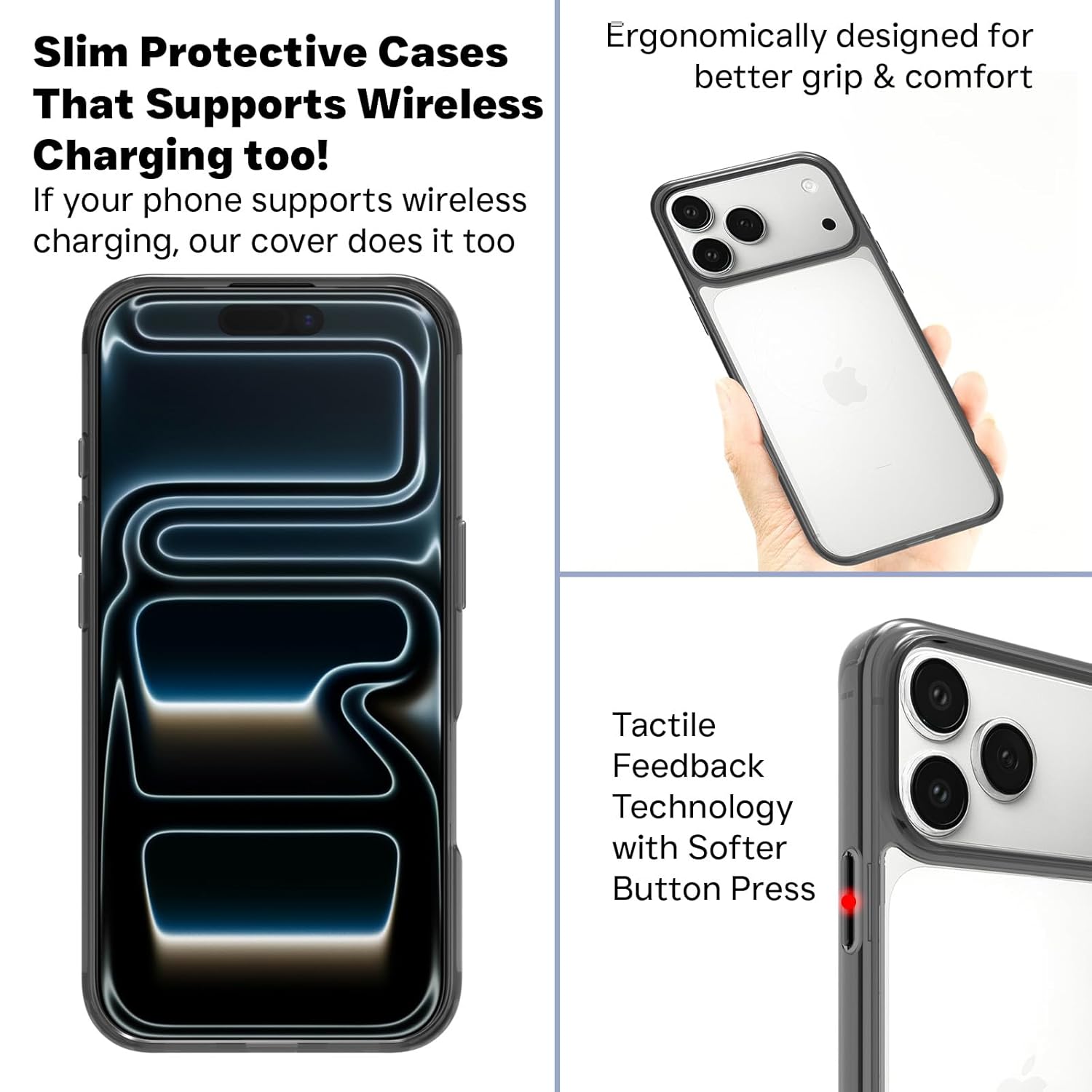 iPhone 17 Pro Max Back Cover Case | Clear Hybrid - Clear Smoke