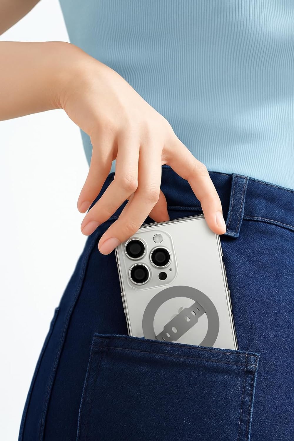 MagSafe Silicone Phone Grip | Finger Loop Holder - Silcy Grey