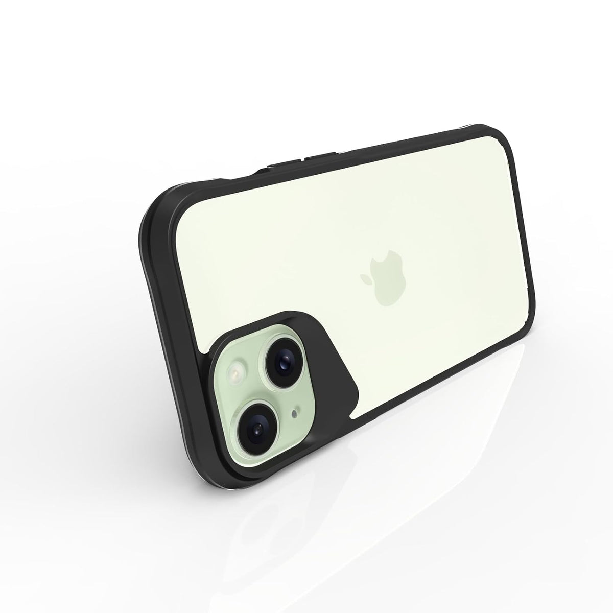 iPhone 15 Back Cover Case | Tough Hybrid - Clear Black