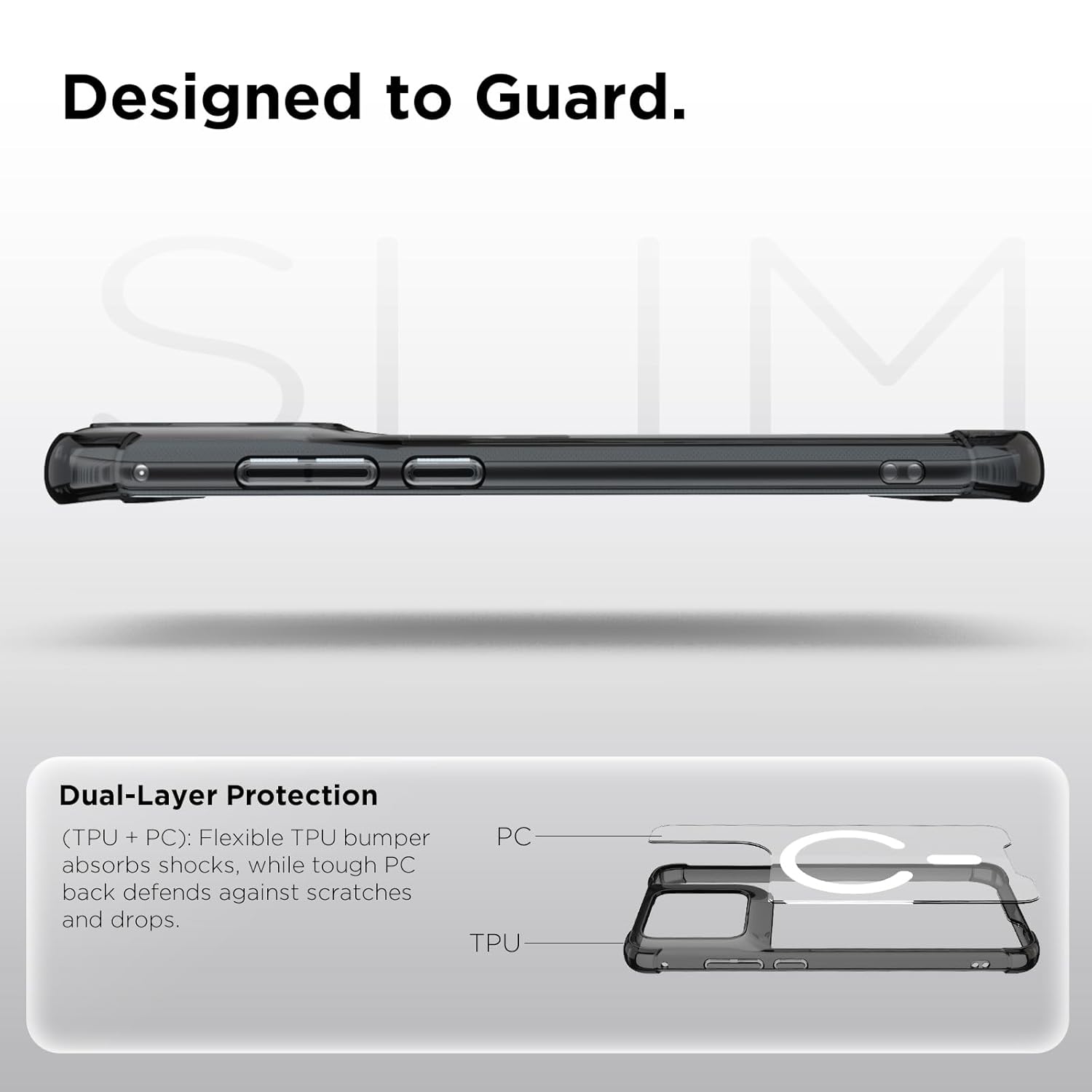 Motorola Edge 70 Fusion Back Cover Case | Clear Hybrid - Clear Smoke Magnetic