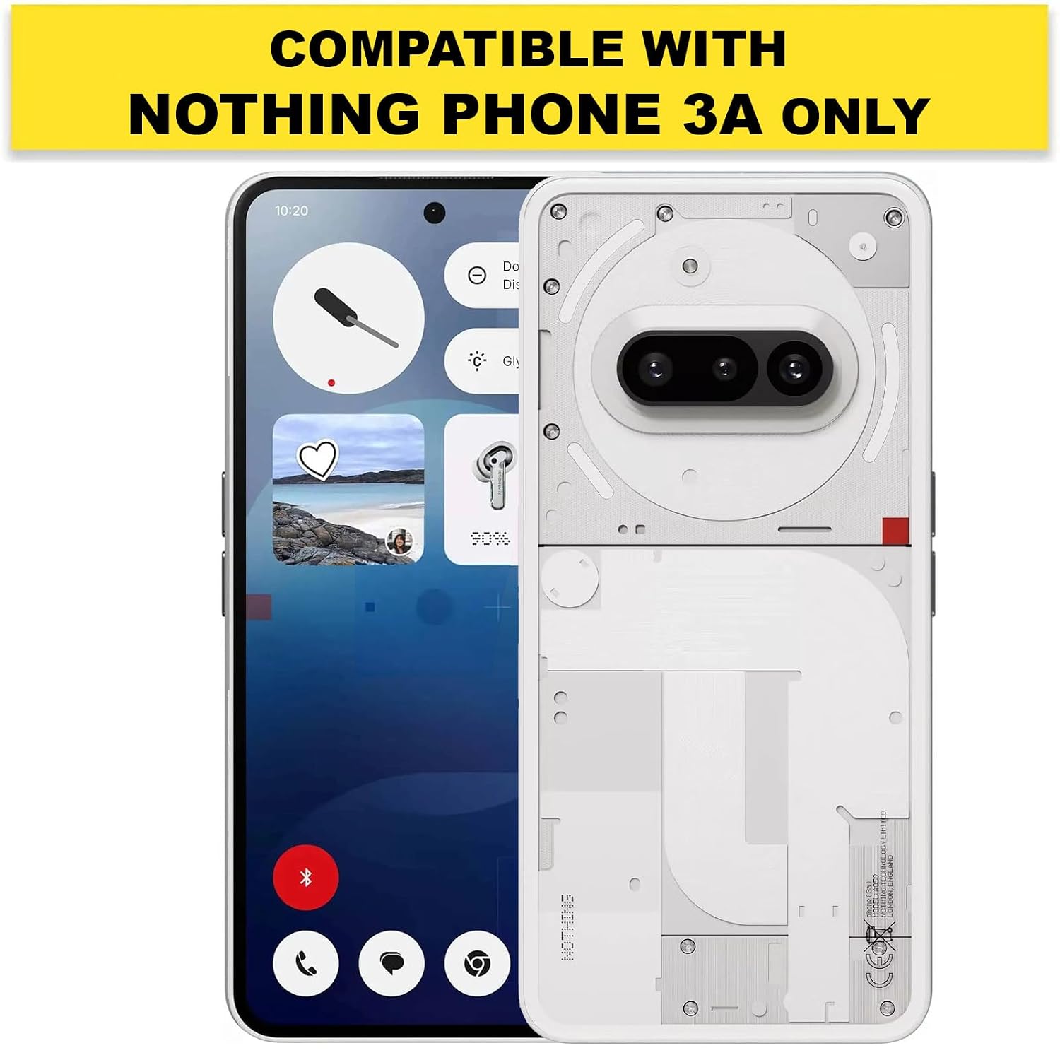 Nothing Phone 3a Back Cover Case | Clear Hybrid - Clear Black Magnetic