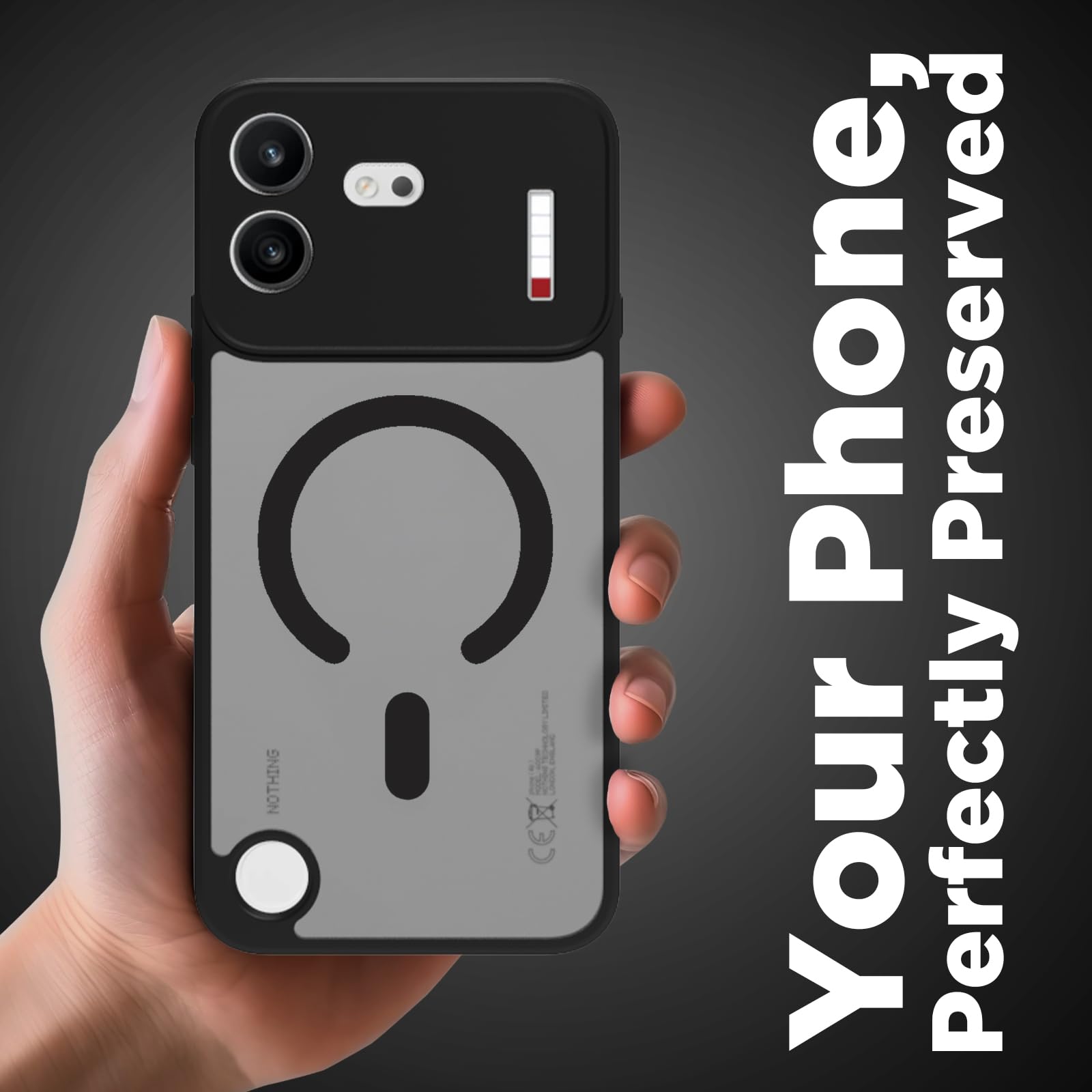 Nothing Phone 4b Back Cover Case | Sleek Hybrid - Matte Black Magnetic