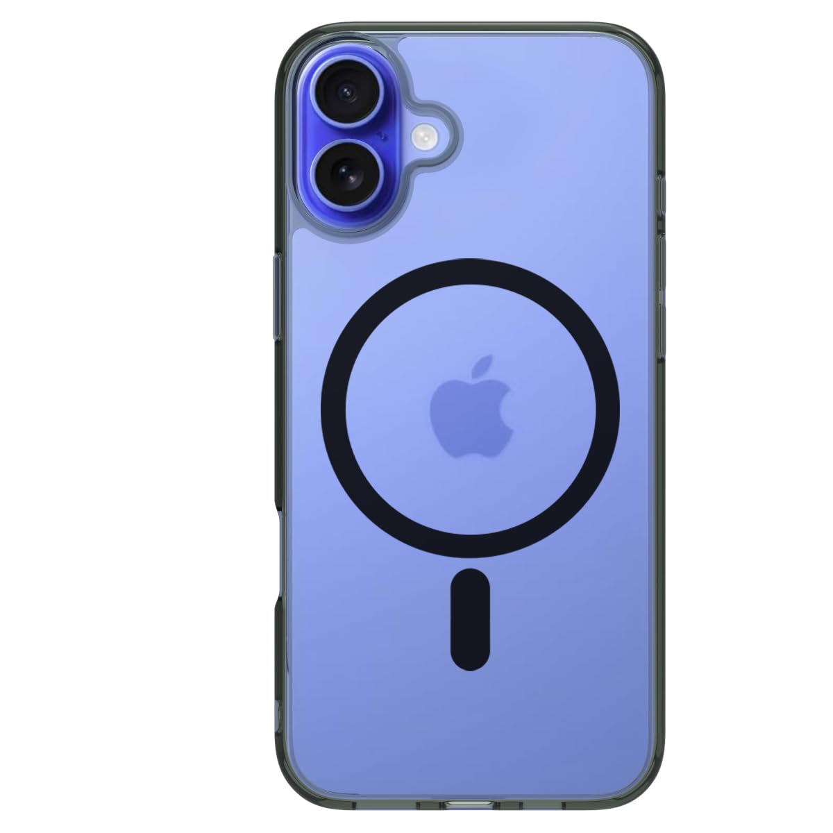 iPhone 16 Plus Back Cover Case | Clear Hybrid - Clear Black Magnetic