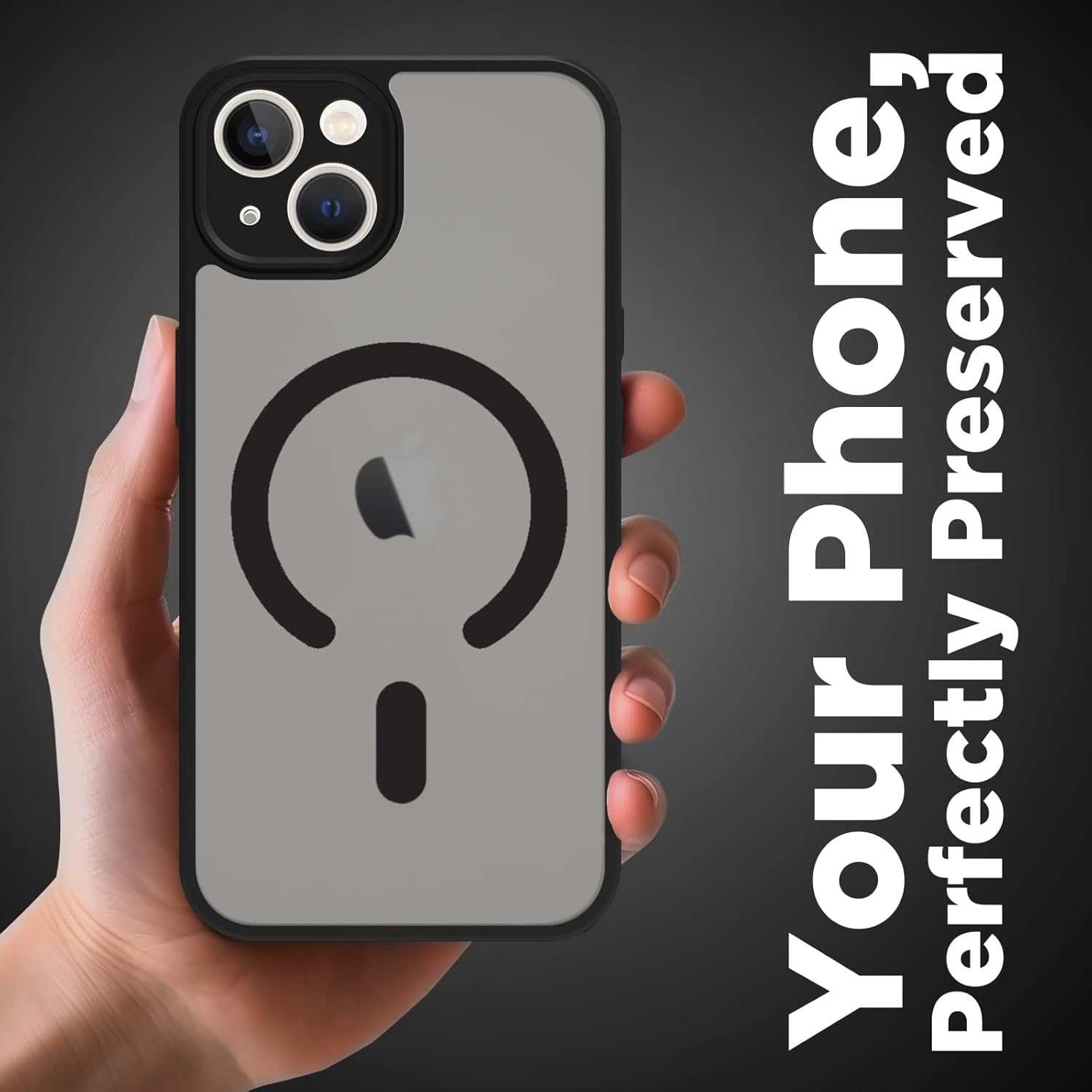 iPhone 13 Back Cover Case | Sleek Hybrid - Matte Black Magnetic