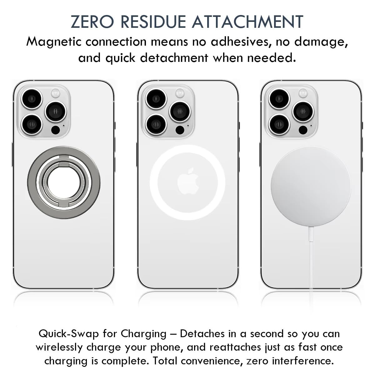 MagSafe Phone Grip & Stand | Dual Ring Holder - Silver Storm