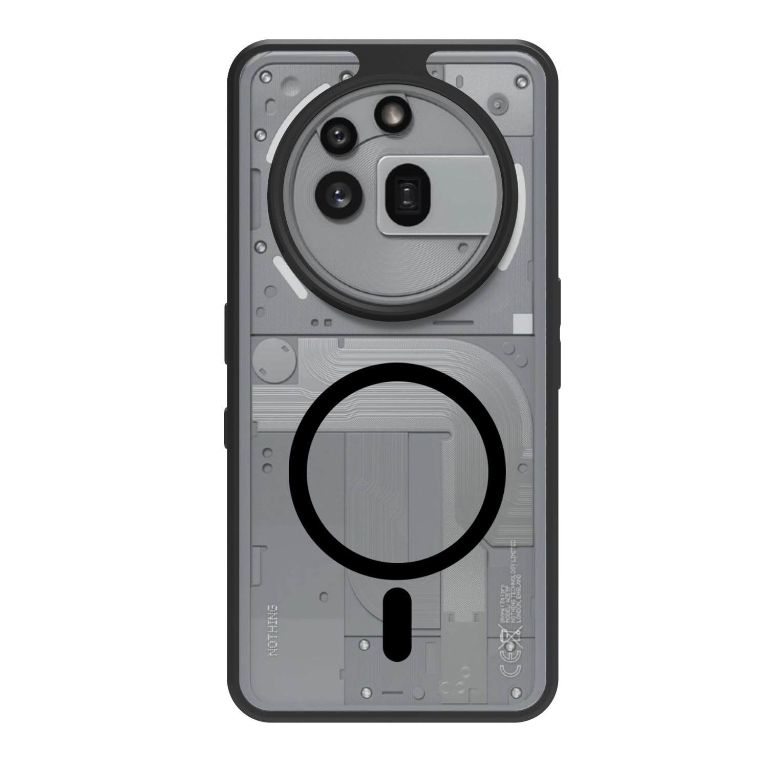 Nothing Phone 3a Pro Back Cover Case | Clear Hybrid - Clear Black Magnetic