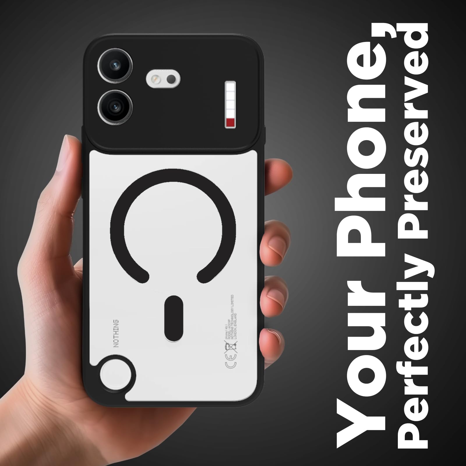 Nothing Phone 4b Back Cover Case | Sleek Hybrid - Clear Black Magnetic