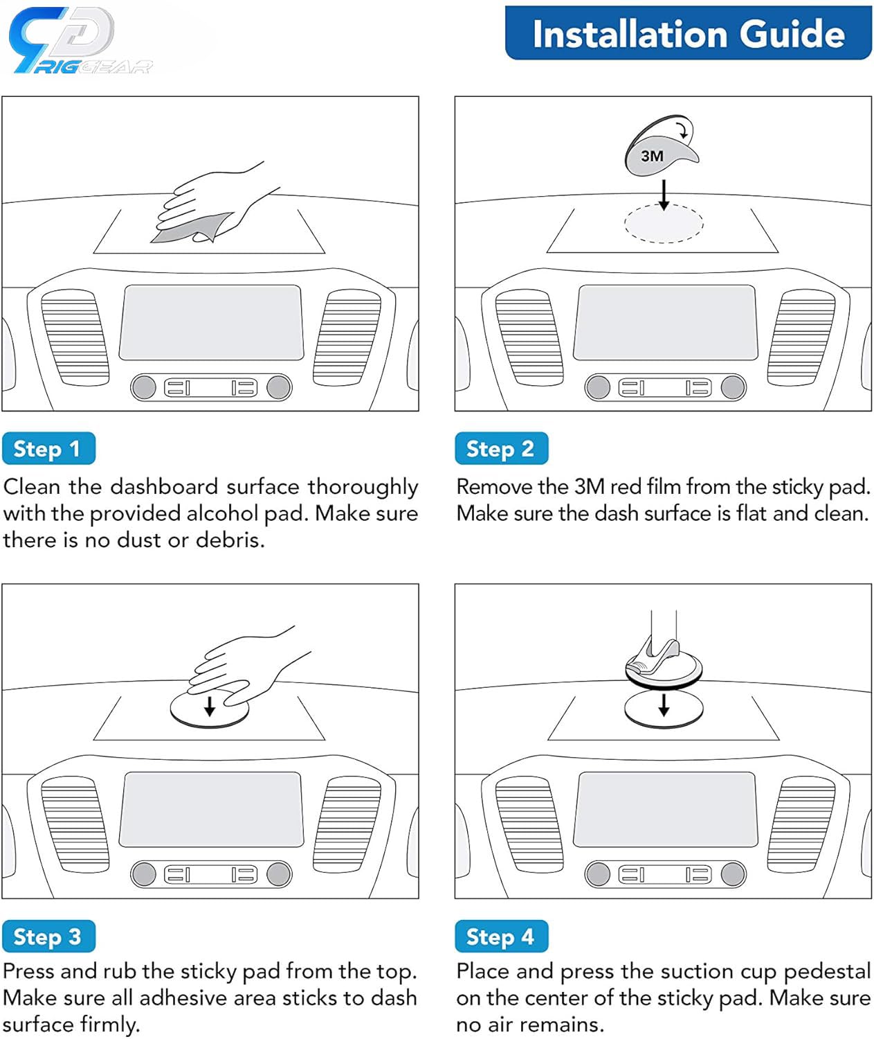 Dashboard Mounting Disk | Sticky Pad for Suction Holders (Pack of 3)