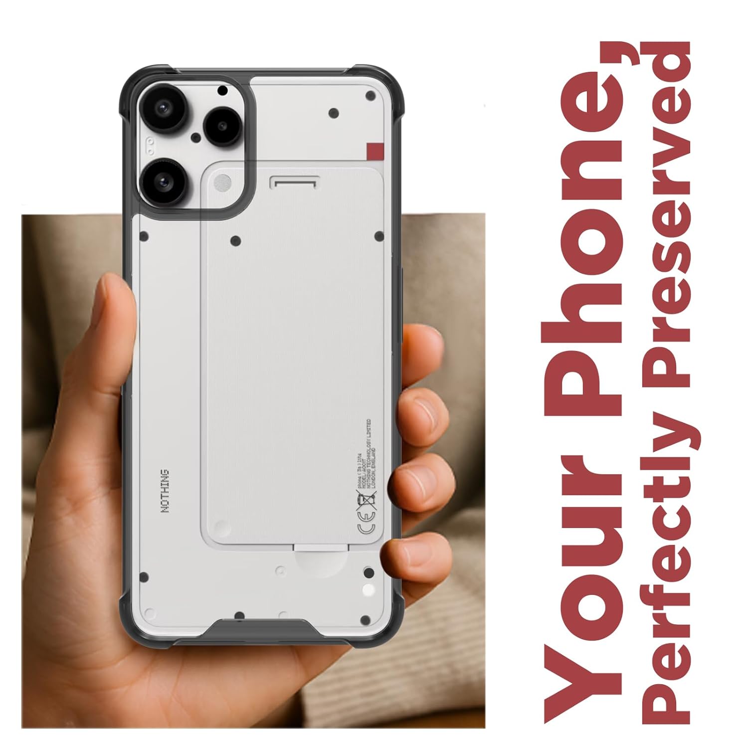 Nothing Phone 3a Lite 5G Back Cover Case | Clear Hybrid - Clear Black
