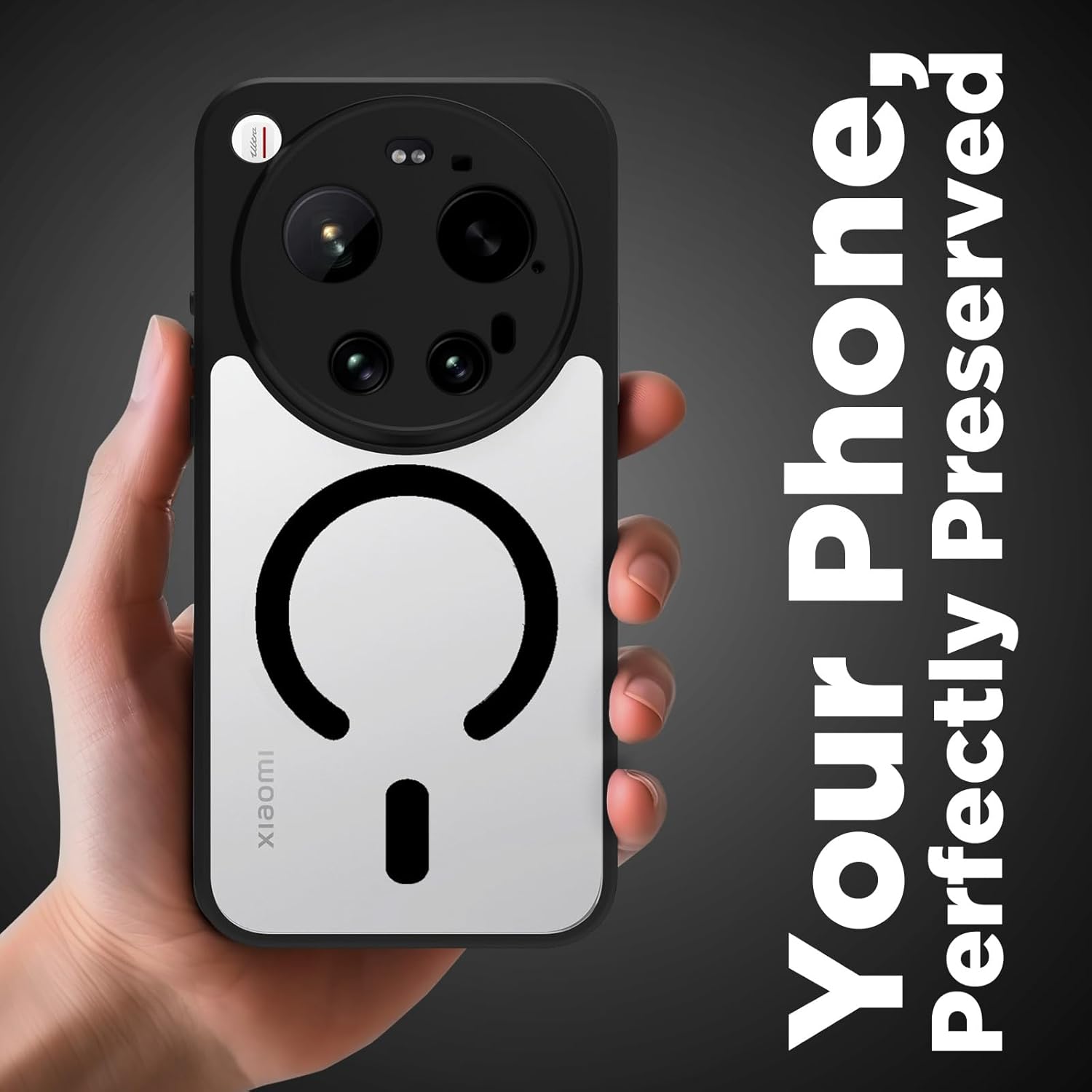 Xiaomi 17 Ultra Back Cover Case | Clear Hybrid - Clear Black Magnetic