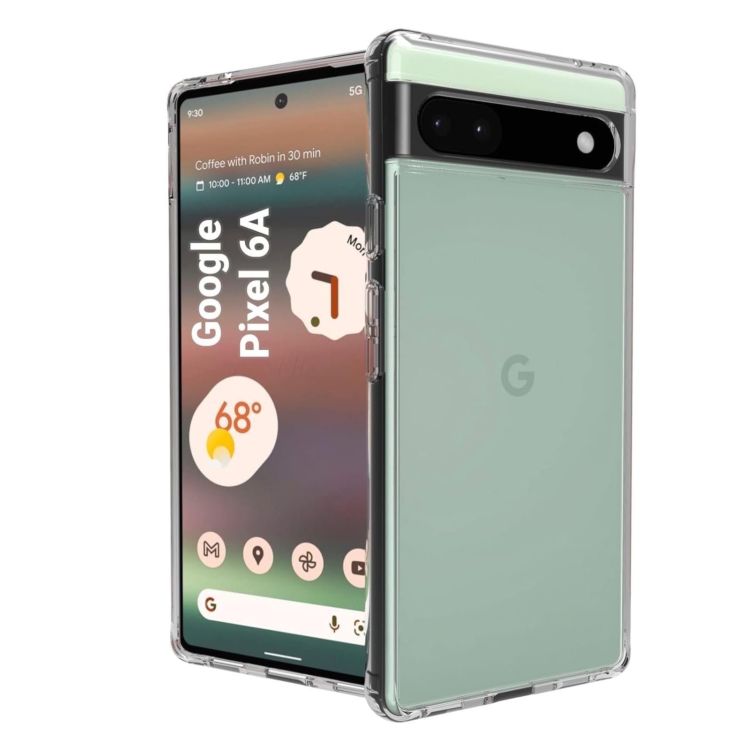 Google Pixel 6A Back Cover Case | Clear Hybrid - Clear