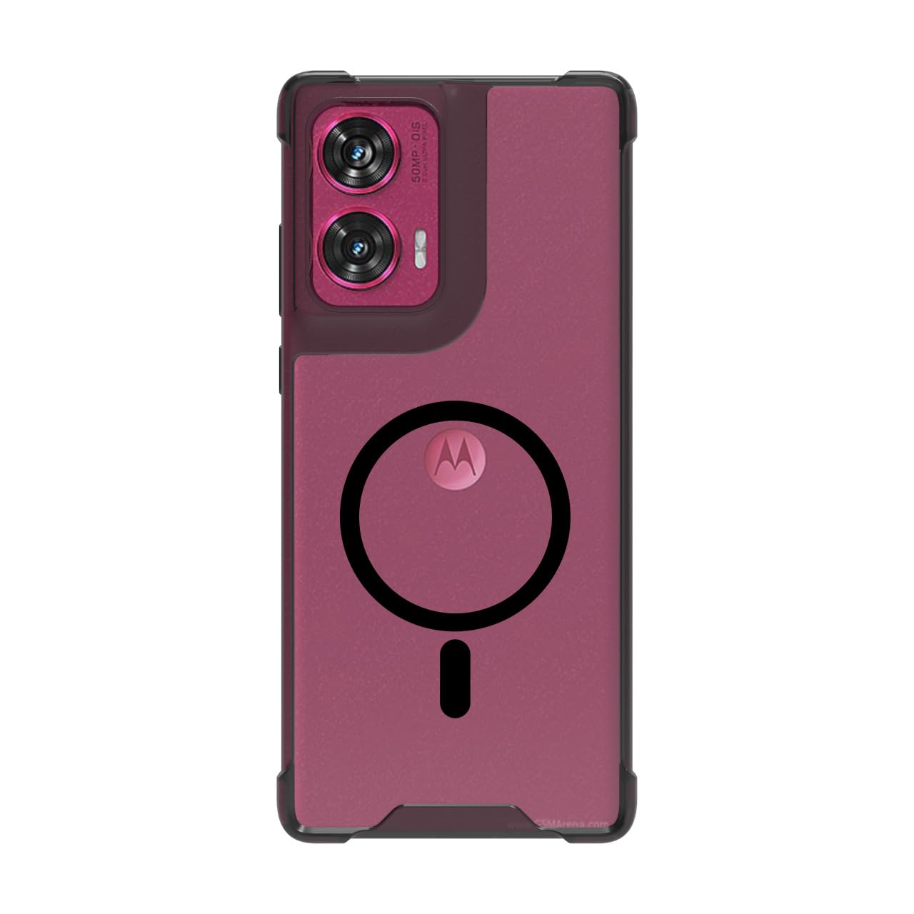 Motorola Edge 50 Fusion Back Cover Case | Sleek Hybrid - Clear Black Magnetic