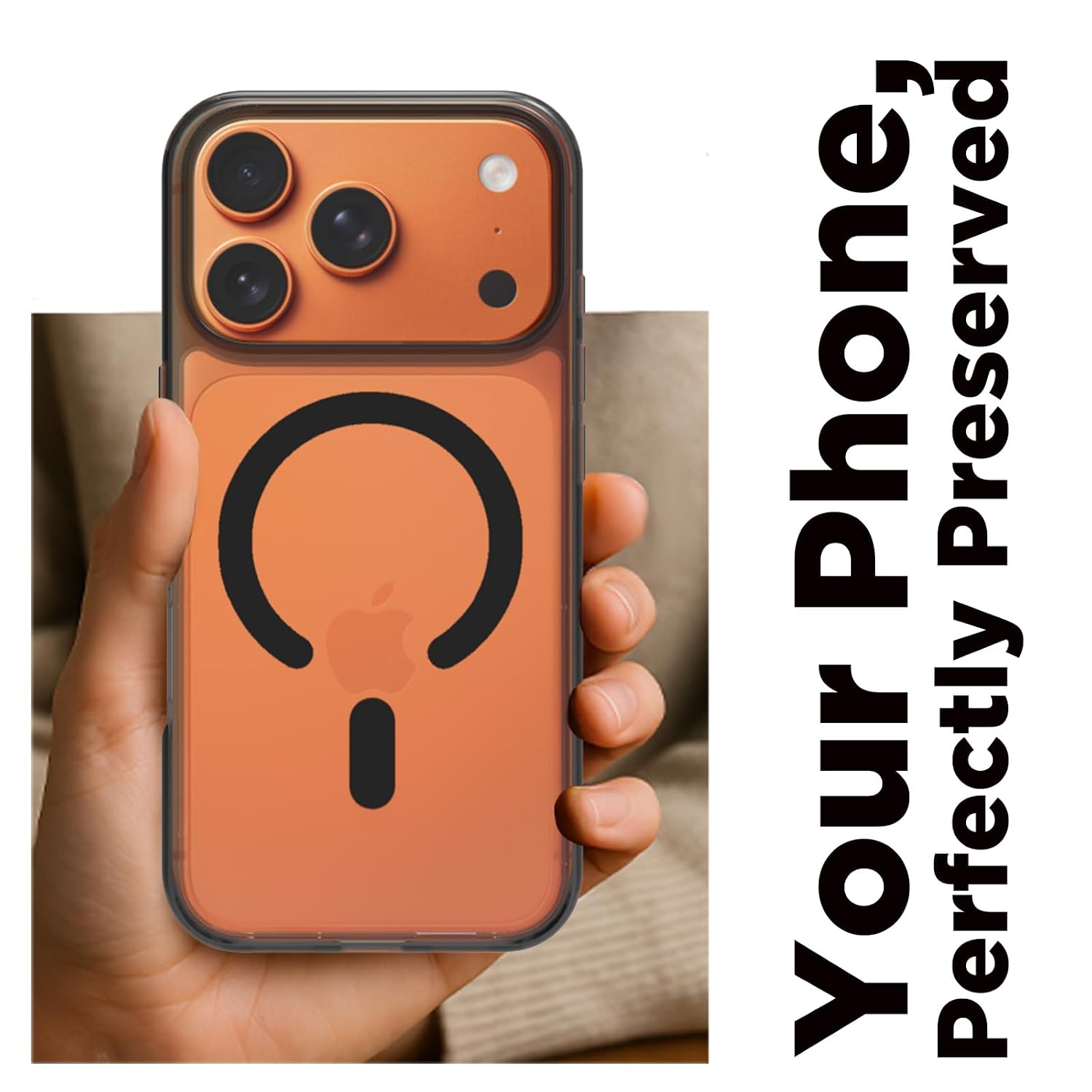 iPhone 17 Pro Back Cover Case | Clear Hybrid - Clear Black Magnetic