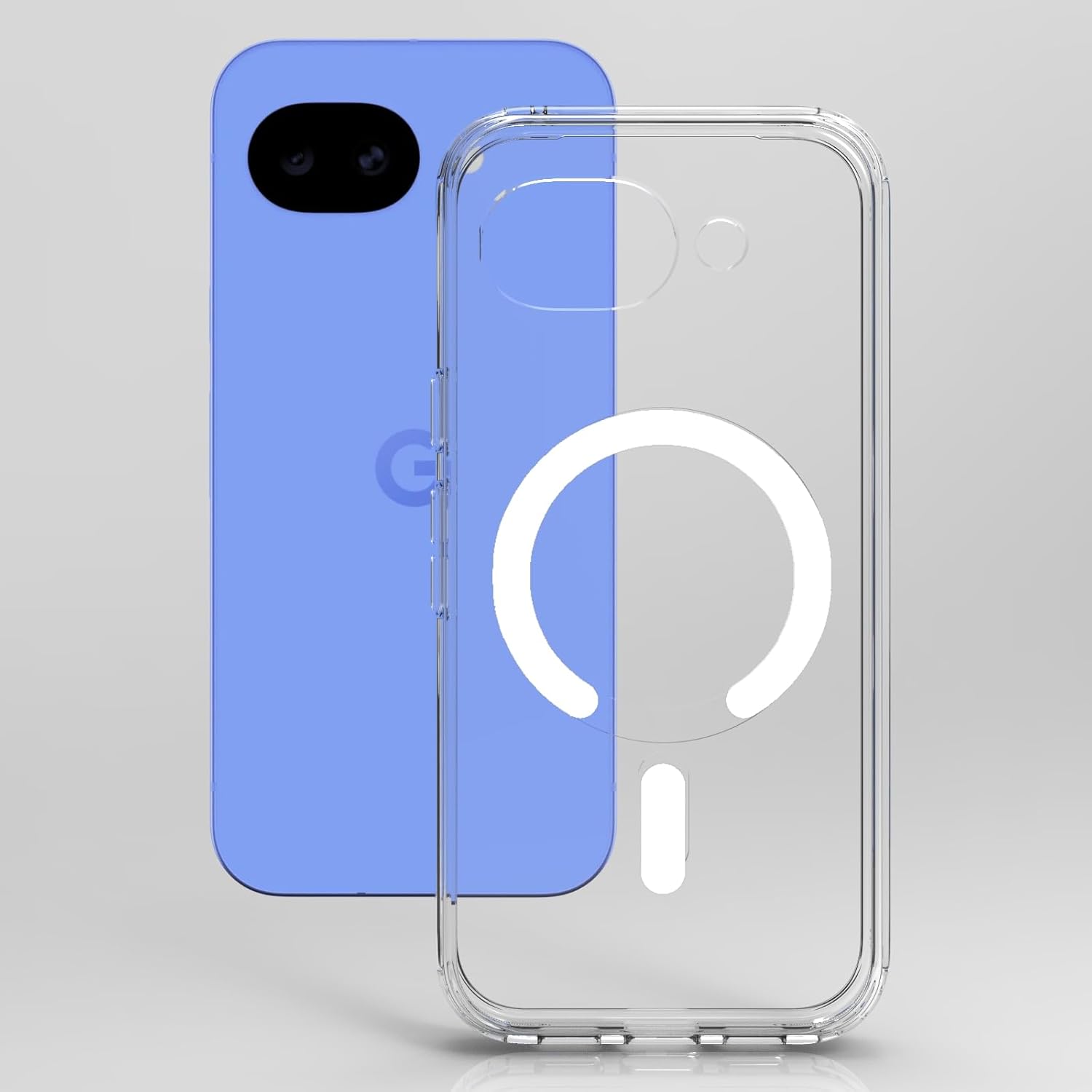 Google Pixel 10a Back Cover Case | Clear Hybrid - Clear Black Magnetic