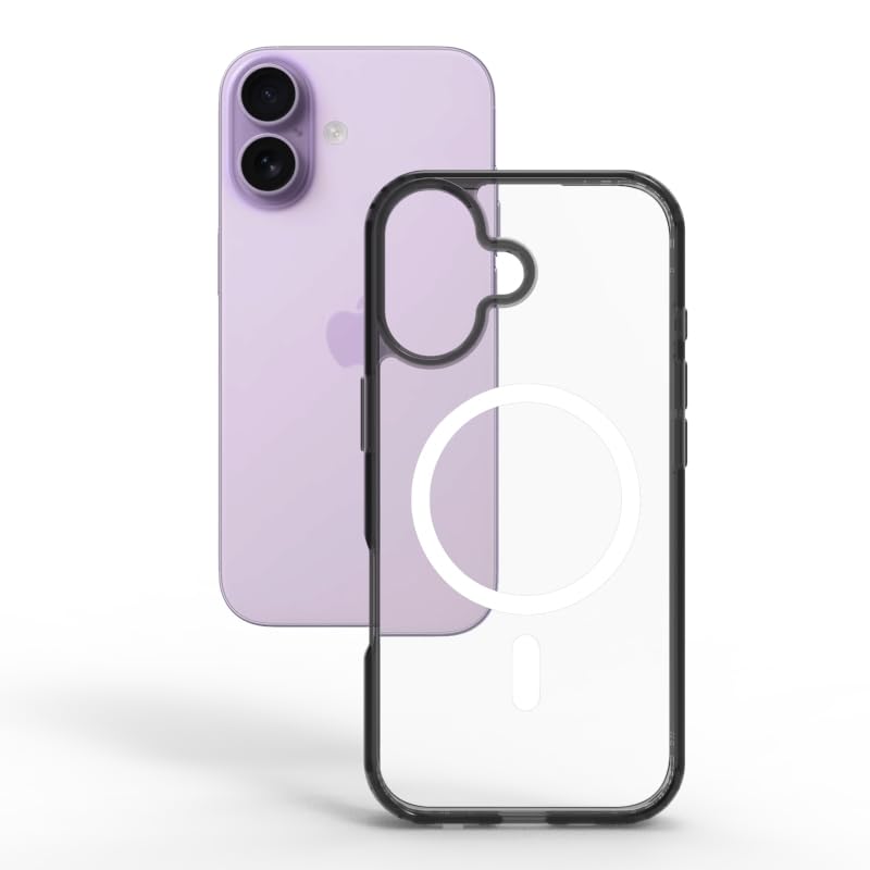iPhone 17 Back Cover Case | Clear Hybrid - Smoke Magnetic White