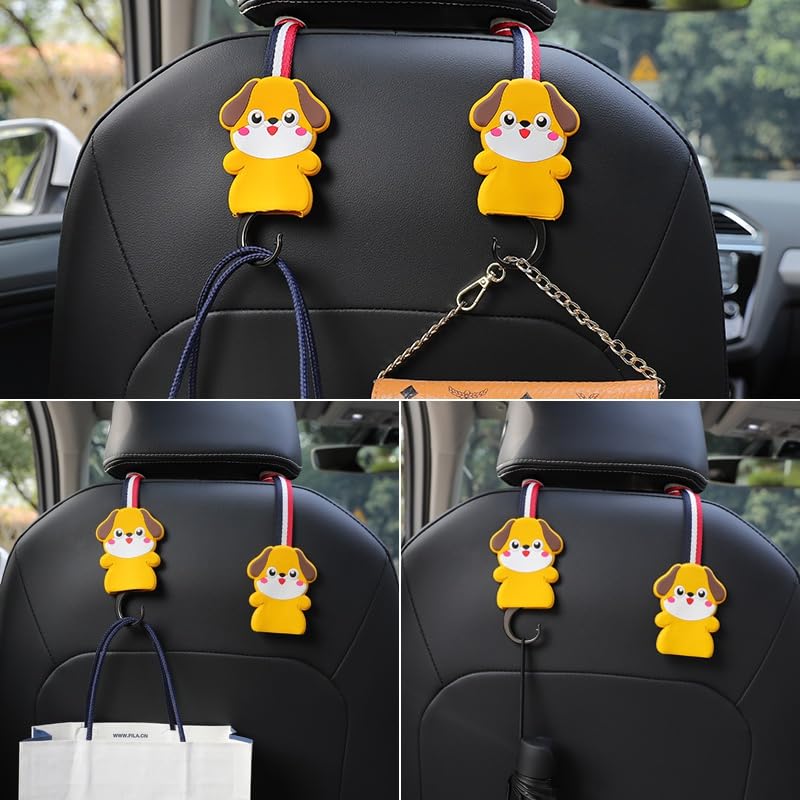Car Headrest Hooks | Universal Back Seat Hanger for Bags & Accessories - Pack of 2