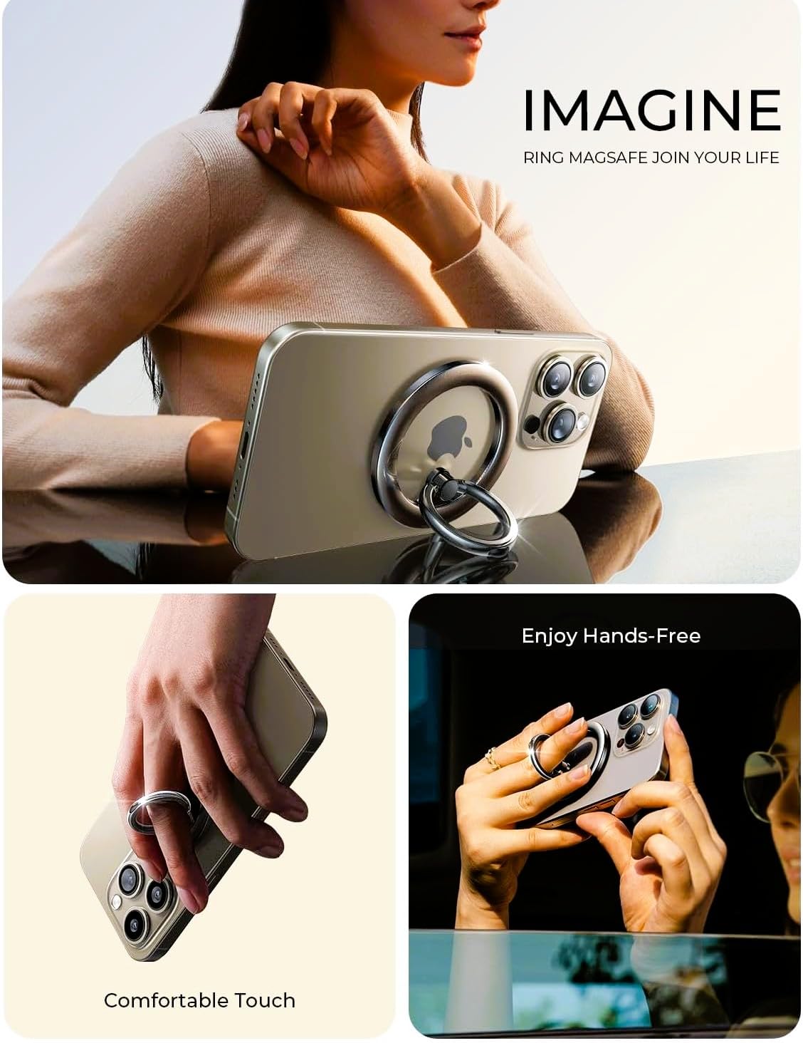 MagSafe Phone Grip & Stand | 2-in-1 Ring Holder - Black