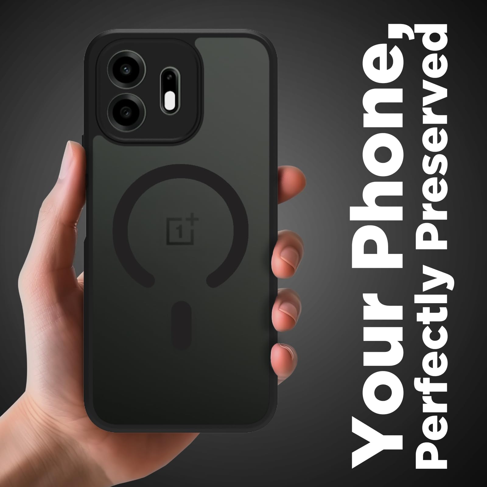 OnePlus N6 Back Cover Case | Sleek Hybrid - Matte Black Magnetic