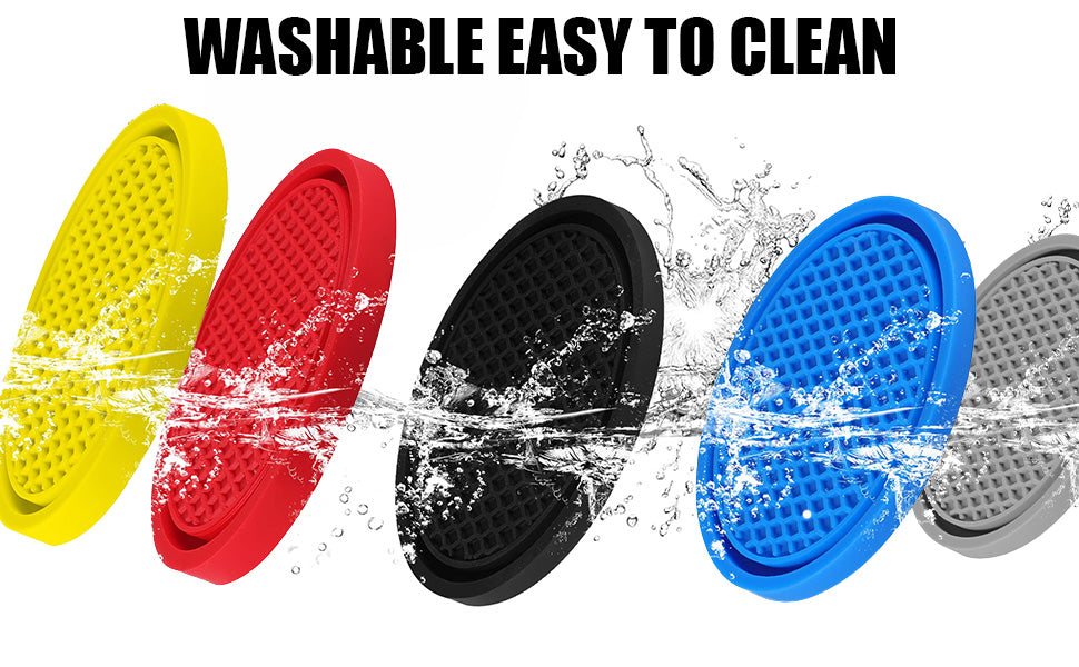 Universal Cup Holder Coasters | Anti-Slip Washable Car Cup Holder Mat - Black(Pack of 4)