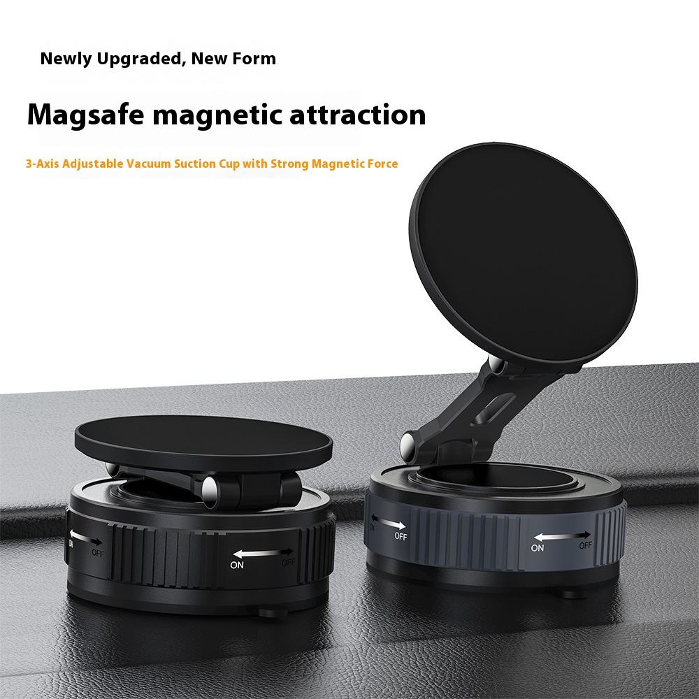 Magnetic Suction Phone Holder | Adjustable Foldable Mount - AstroNexus Black Grey