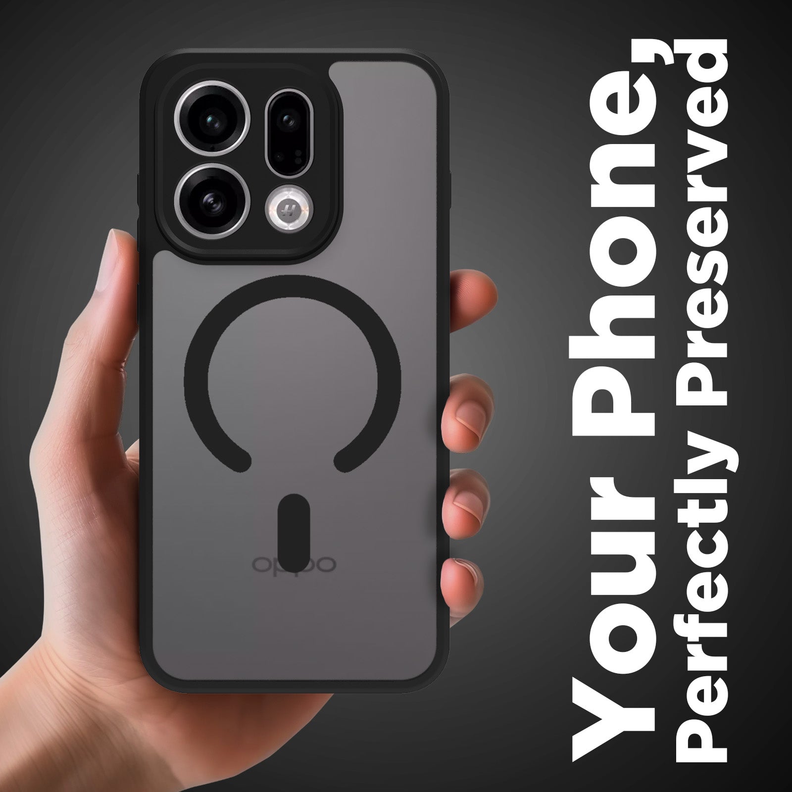 OPPO Find X9 5G Back Cover Case | Sleek Hybrid - Matte Black Magnetic